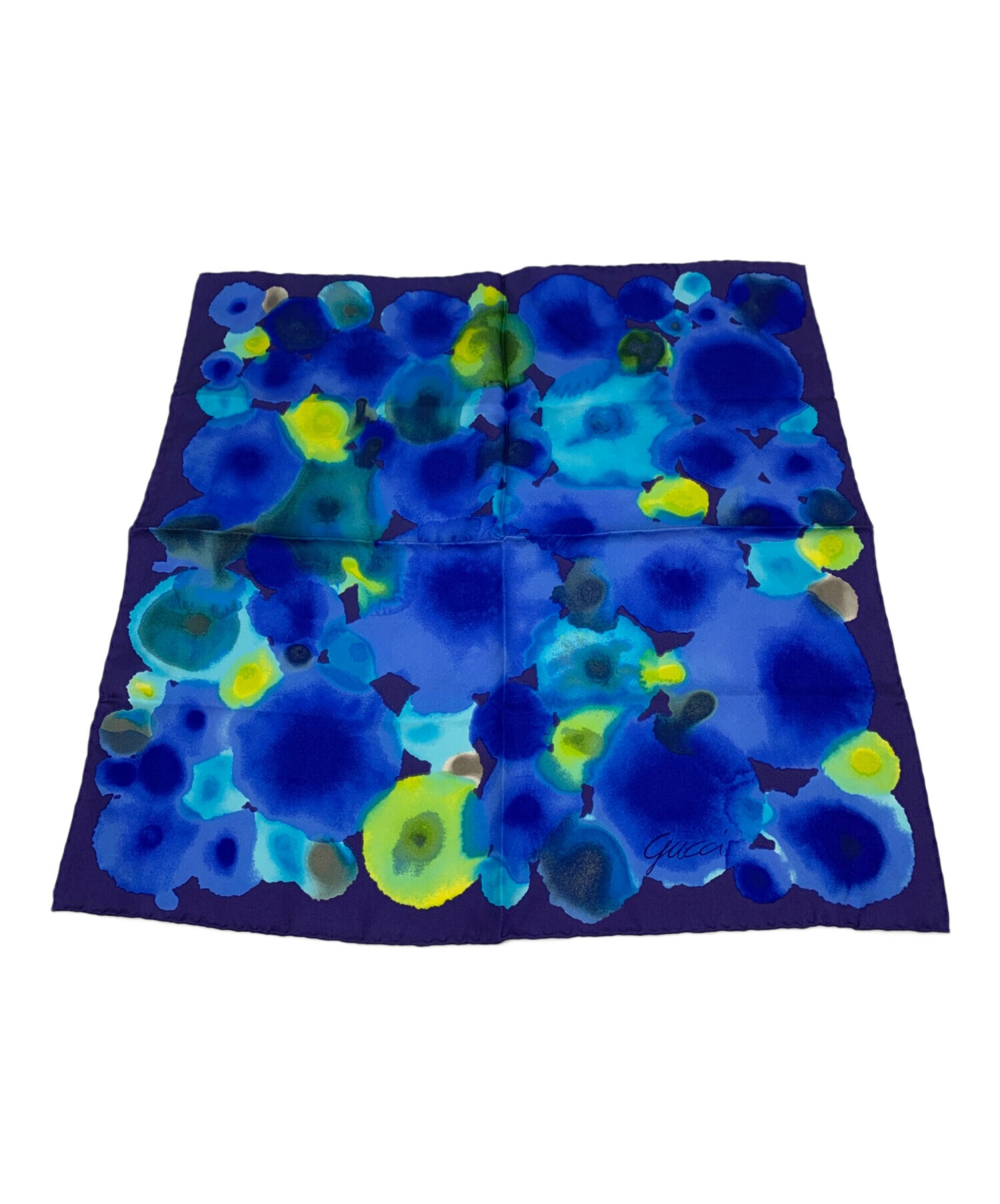 中古・古着通販】GUCCI (グッチ) シルクスカーフ ブルー｜ブランド