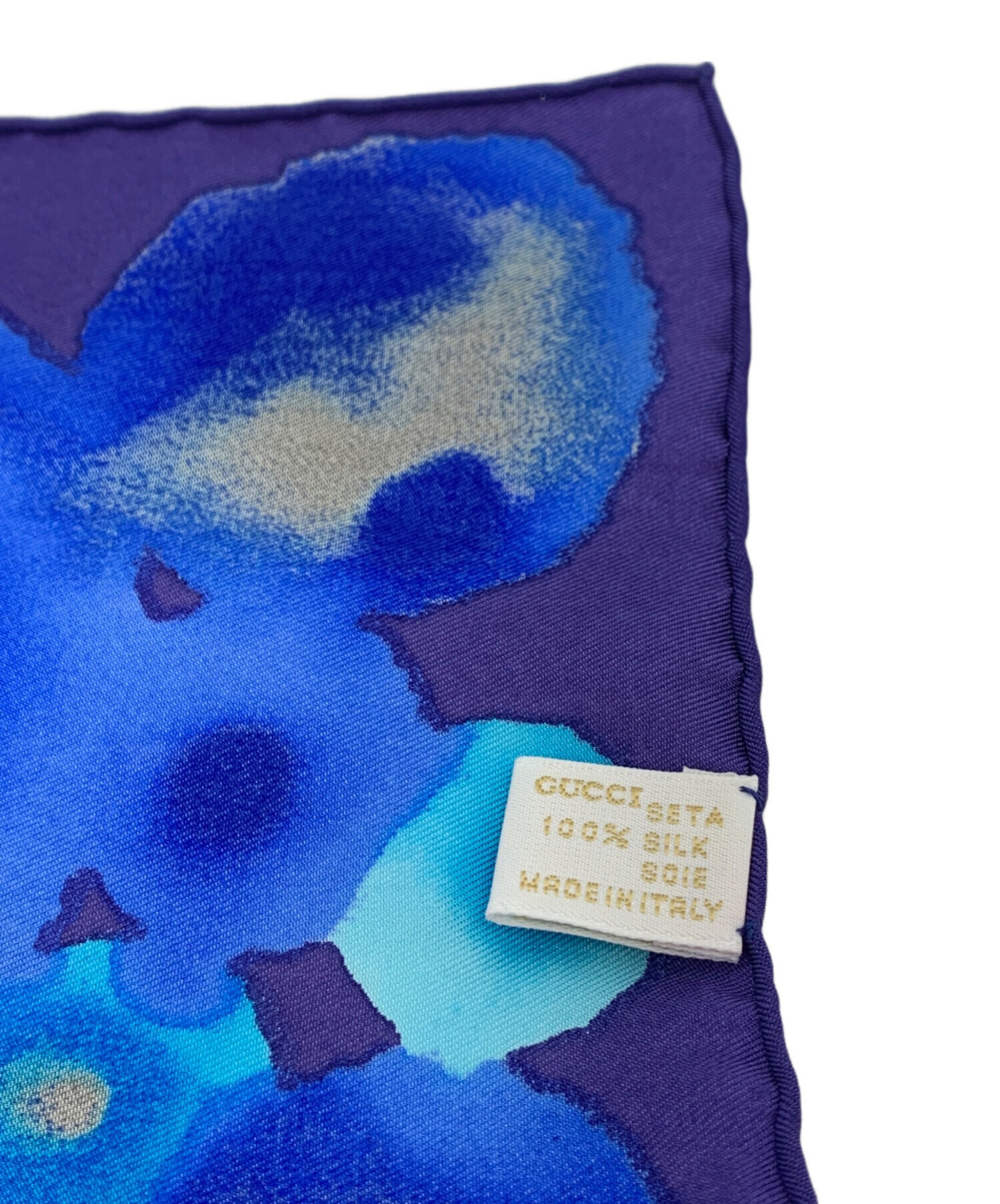 中古・古着通販】GUCCI (グッチ) シルクスカーフ ブルー｜ブランド