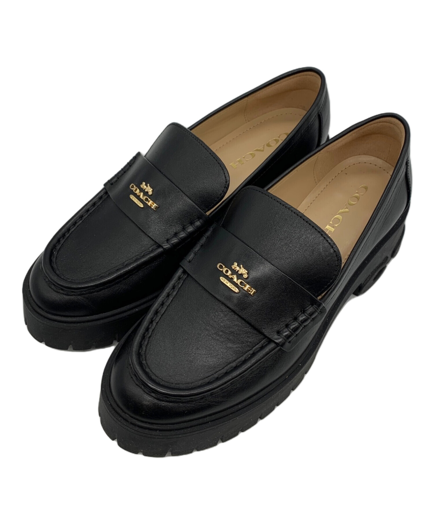 中古・古着通販】COACH (コーチ) ルーシーローファー ブラック サイズ