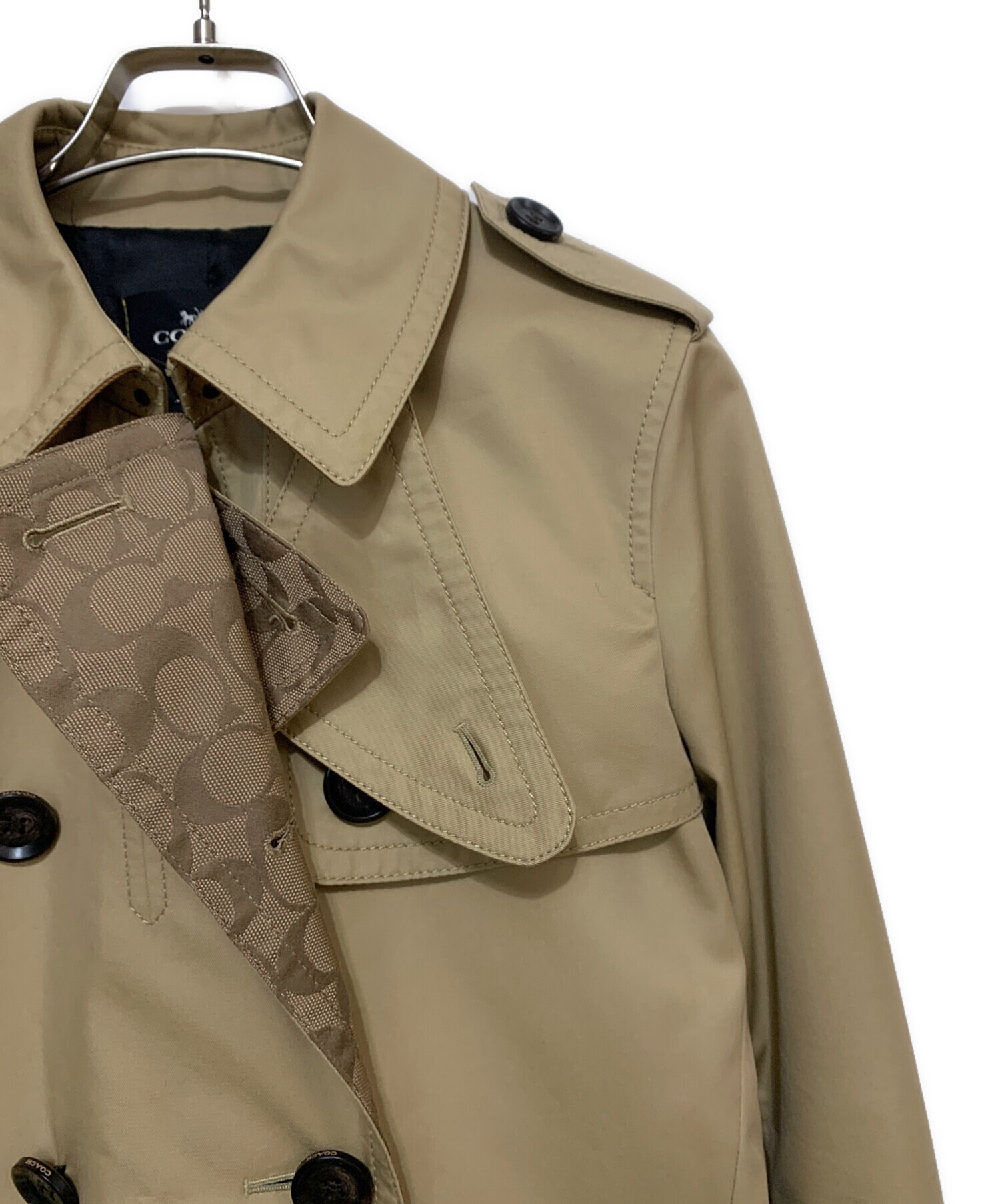 中古・古着通販】COACH (コーチ) トレンチコート ベージュ サイズ:S