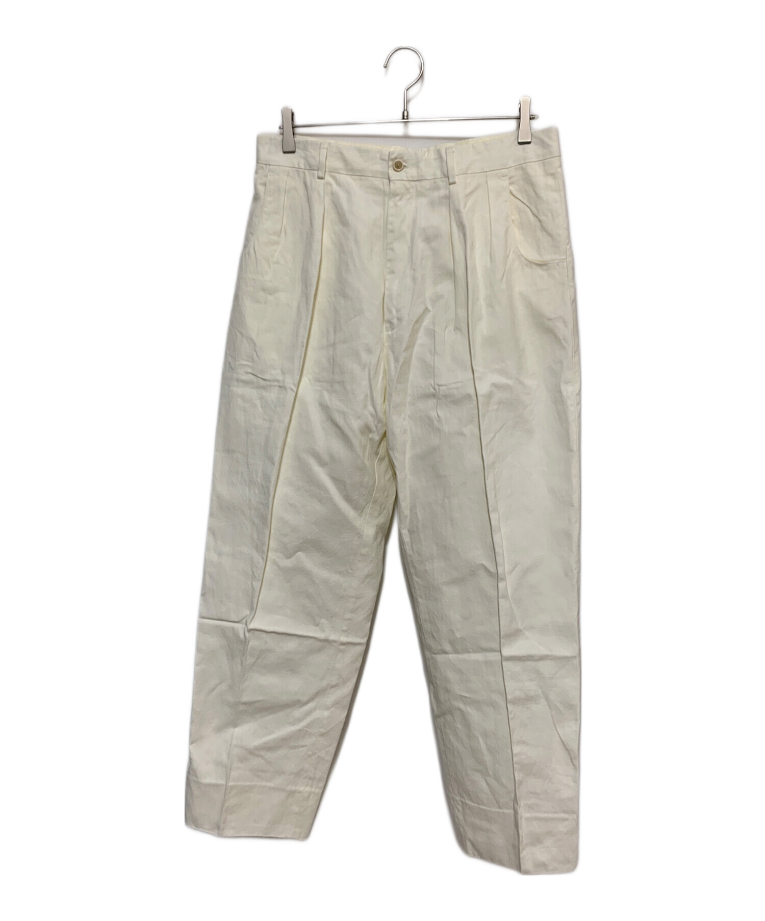L'ECHOPPE NEAT ITALY CARUSO ホワイト　44 中古・古着通販】NEAT (ニート) CARUSO (カルーゾ) タックパンツ