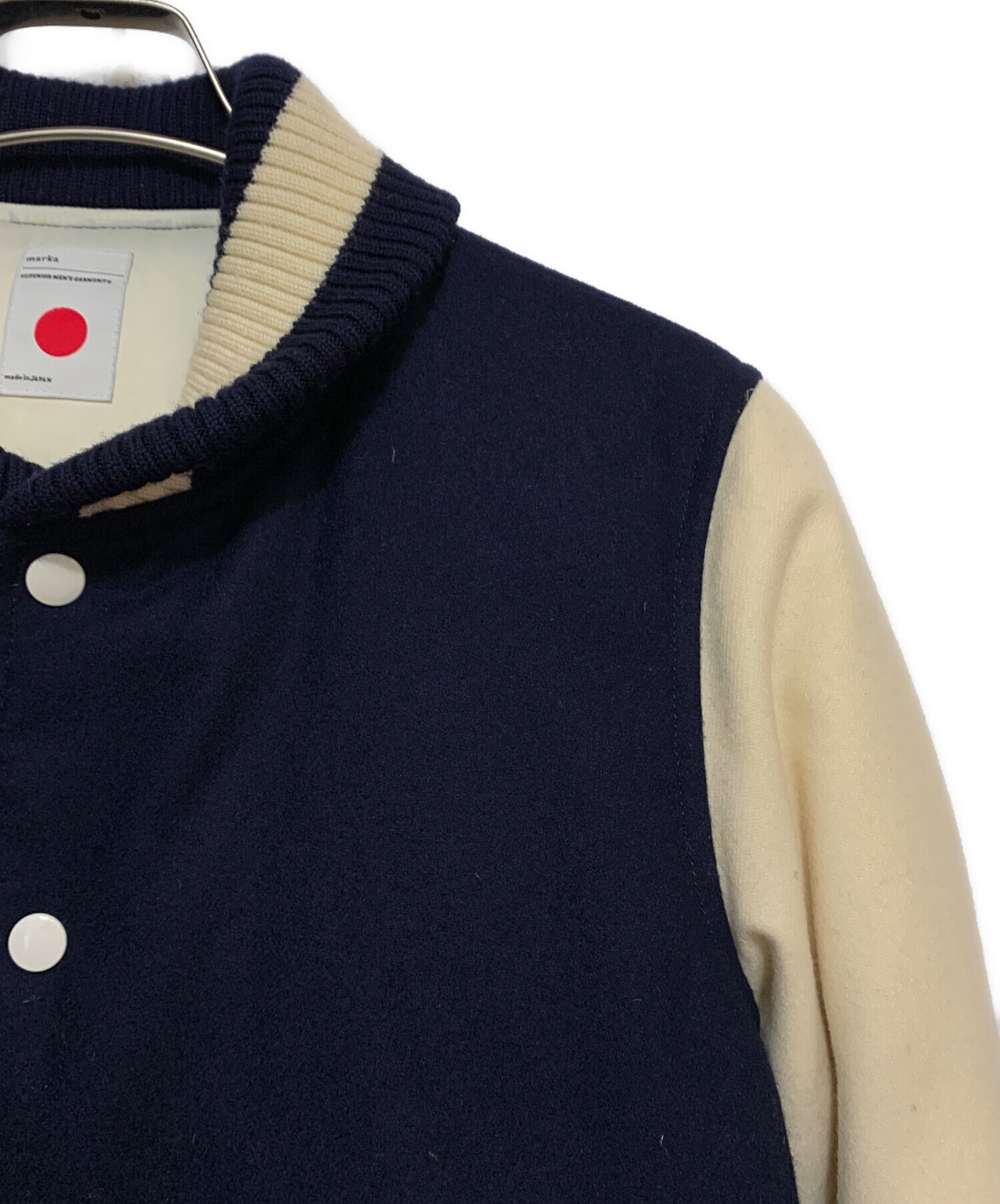 中古・古着通販】MARKA (マーカ) スタジャン ネイビー×ベージュ サイズ