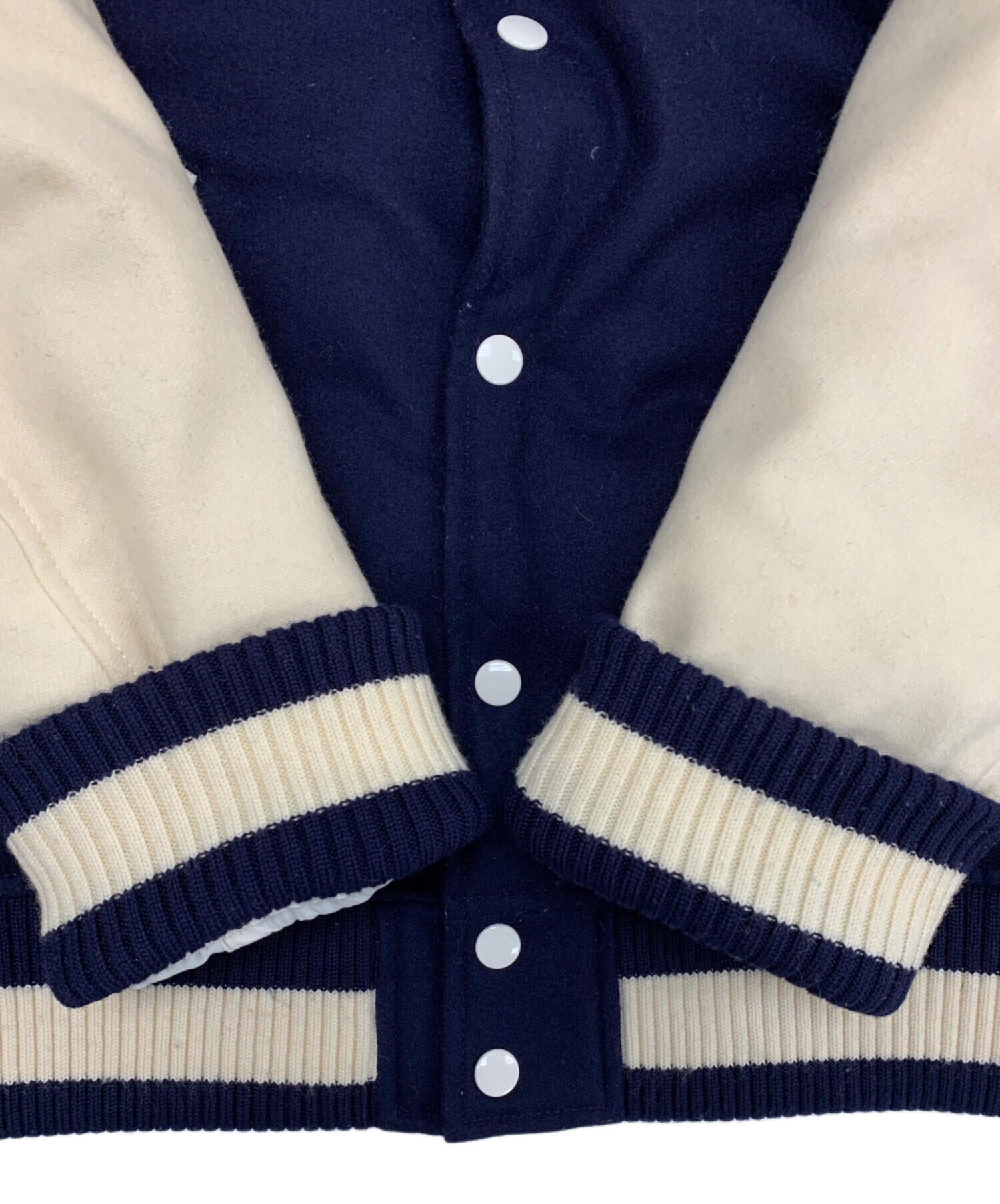 中古・古着通販】MARKA (マーカ) スタジャン ネイビー×ベージュ サイズ