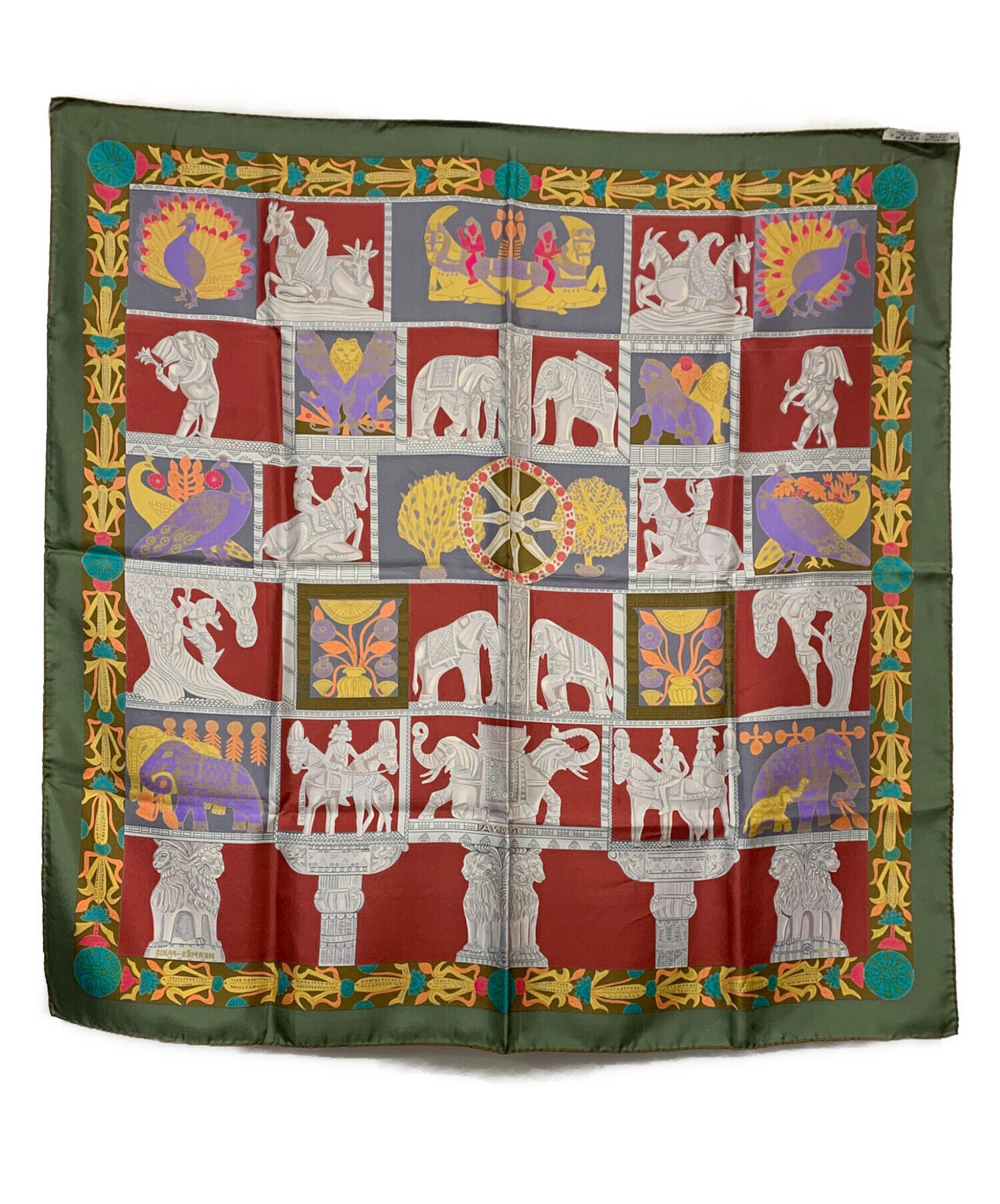 中古・古着通販】HERMES (エルメス) カレ90 TORANA 塔門 レッド