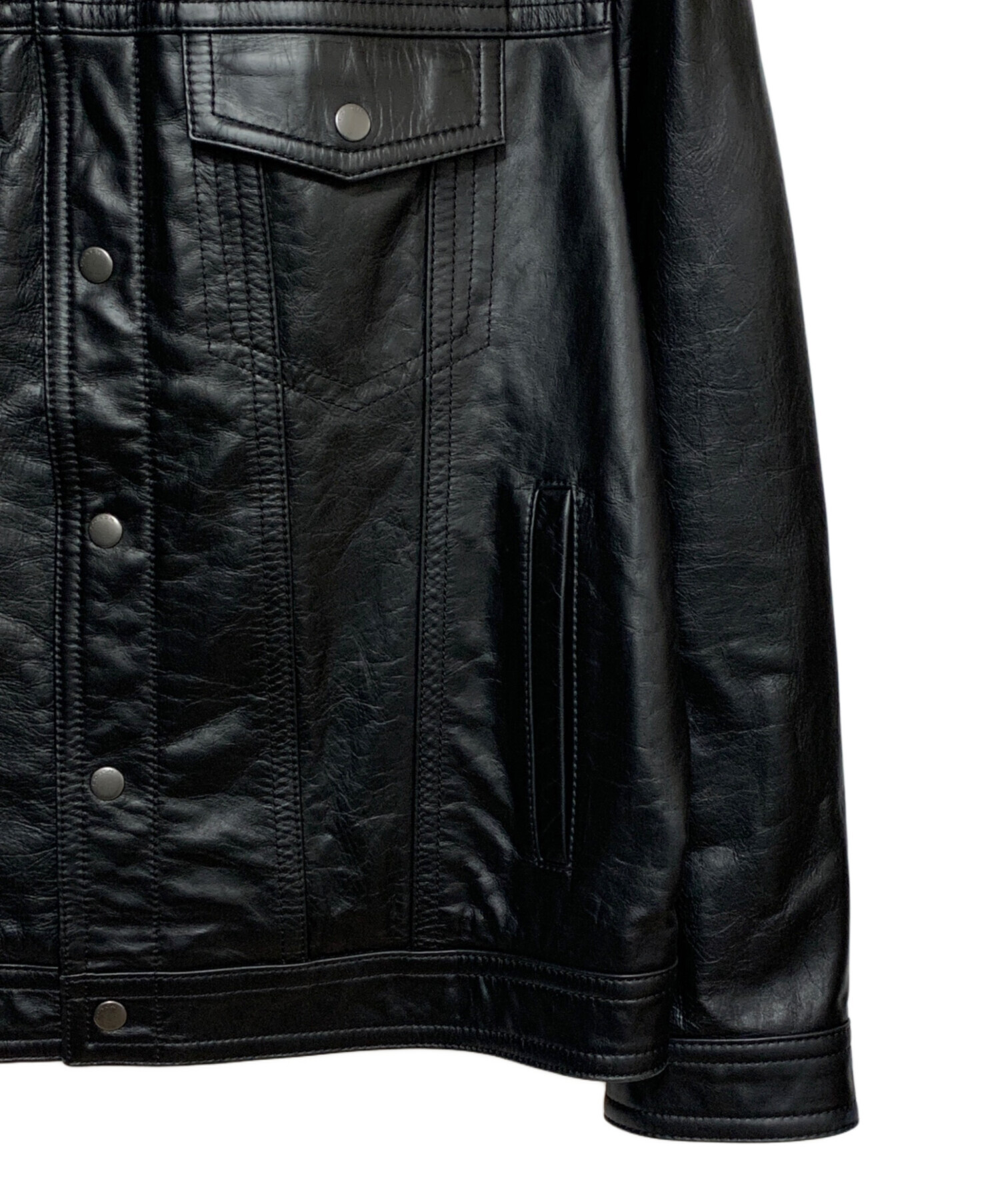 中古・古着通販】COACH (コーチ) レザートラッカージャケット ブラック