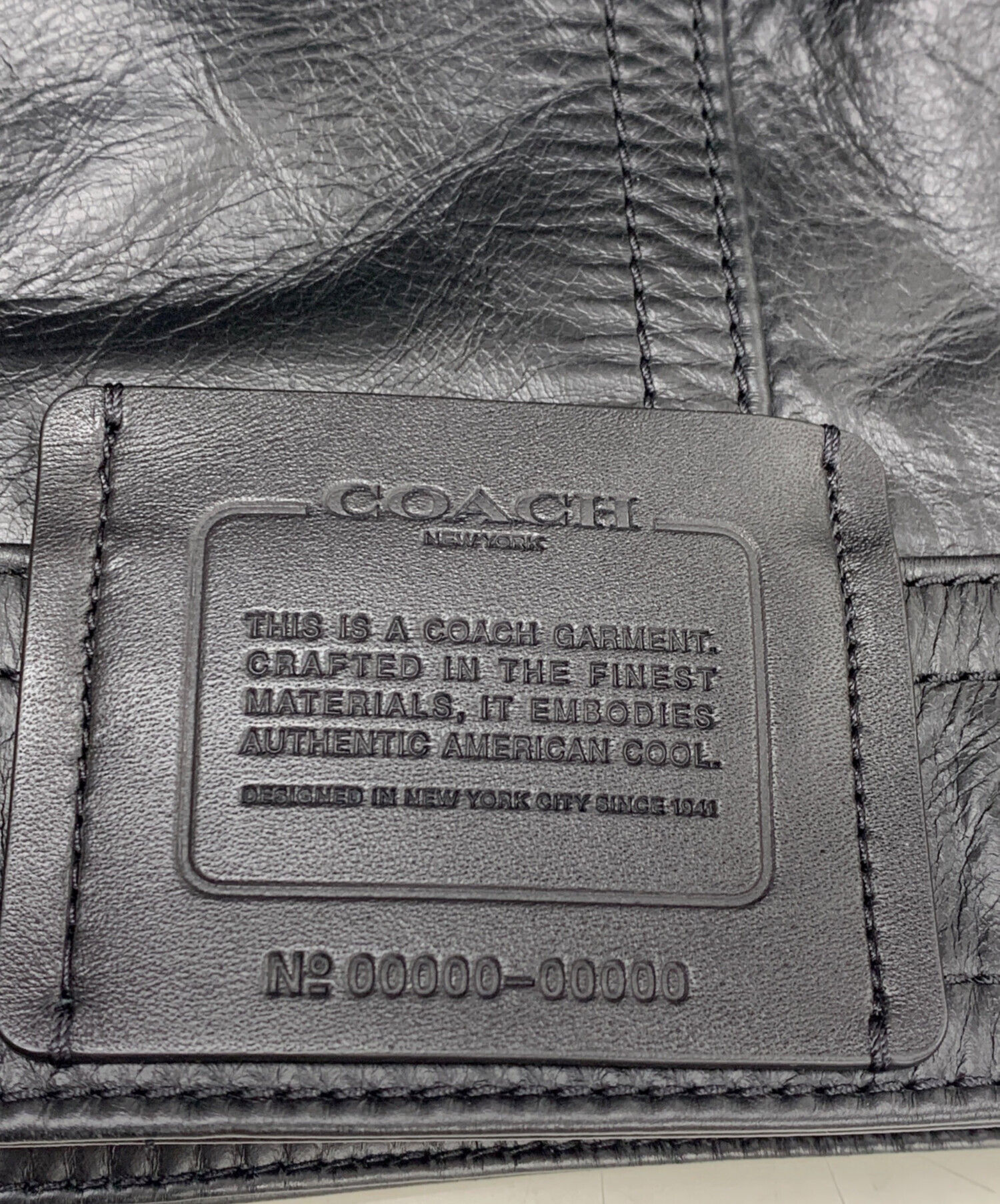 中古・古着通販】COACH (コーチ) レザートラッカージャケット ブラック