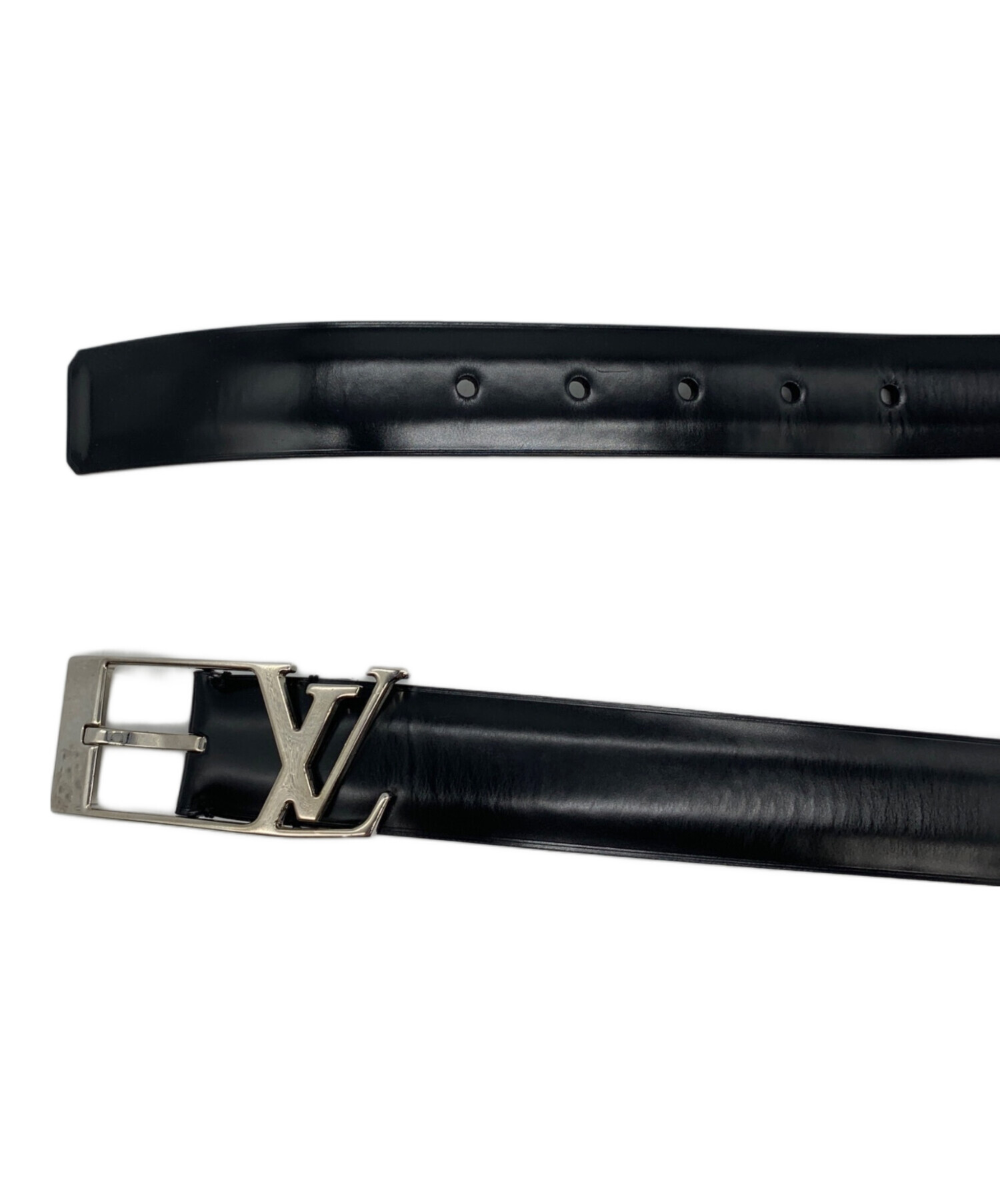 Louis Vuitton ブラック レザー ベルト 85cm LOUIS VUITTON ブラックレザーベルト - メルカリ