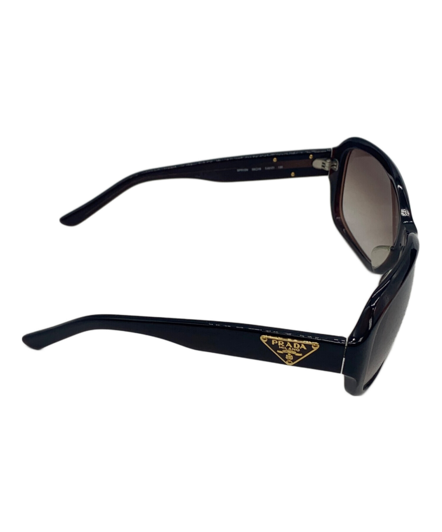 プラダ　サングラス　三角ロゴプレート　べっ甲柄　セルフレーム　ブラウン系 中古・古着通販】PRADA (プラダ) 三角ロゴプレート サングラス