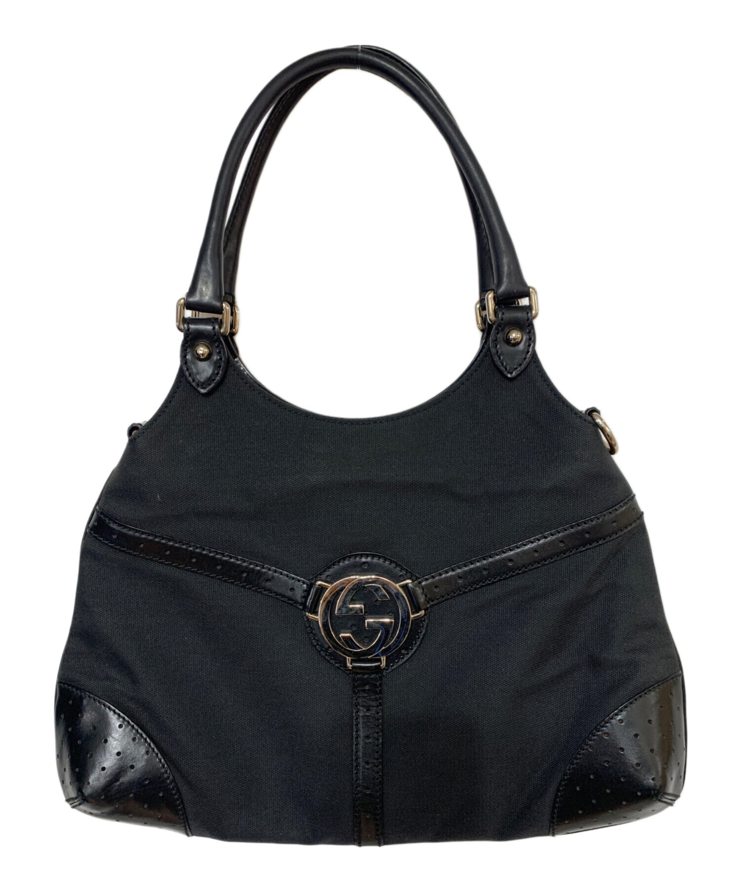 中古・古着通販】GUCCI (グッチ) ハンドバッグ ブラック｜ブランド 