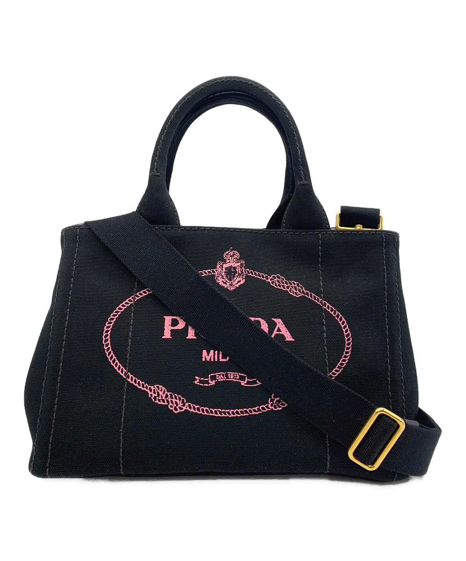 中古・古着通販】PRADA (プラダ) カナパS ブラック×ピンク｜ブランド 