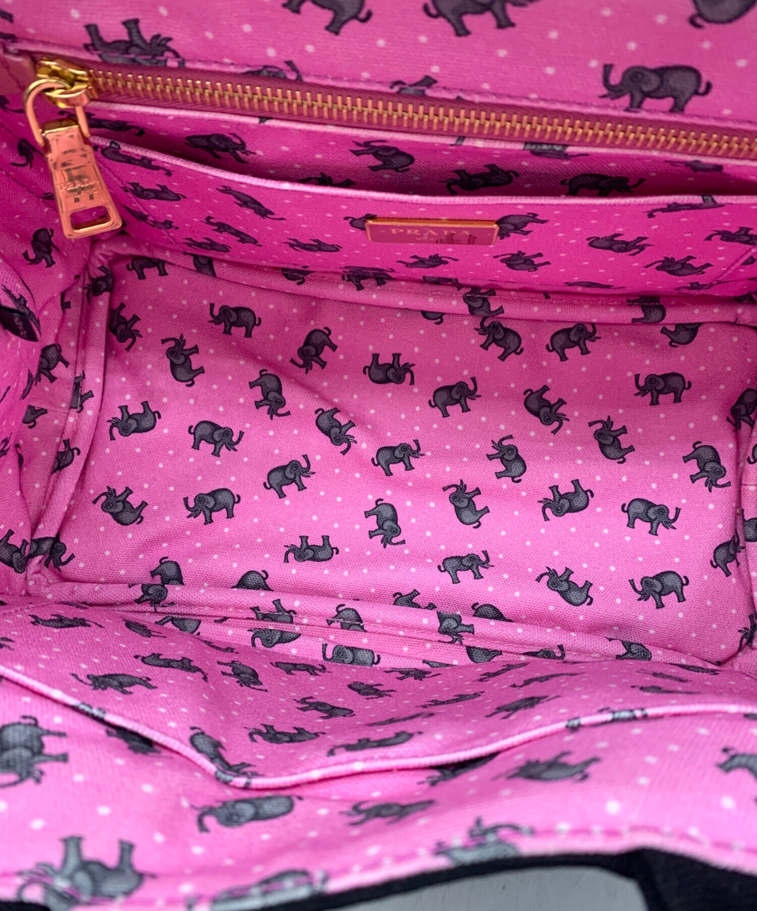 中古・古着通販】PRADA (プラダ) カナパS ブラック×ピンク｜ブランド 