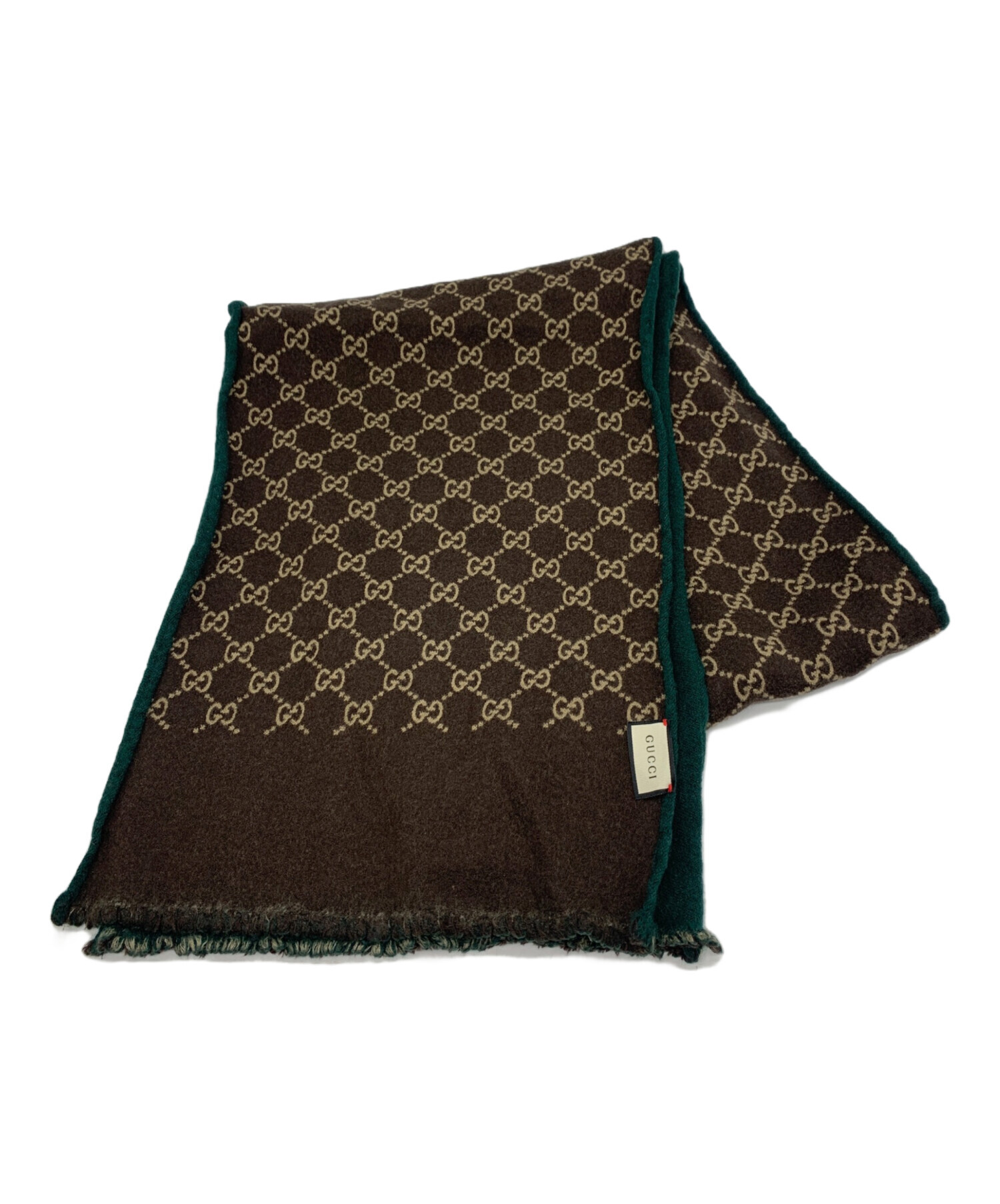 中古・古着通販】GUCCI (グッチ) マフラー ブラウン×グリーン