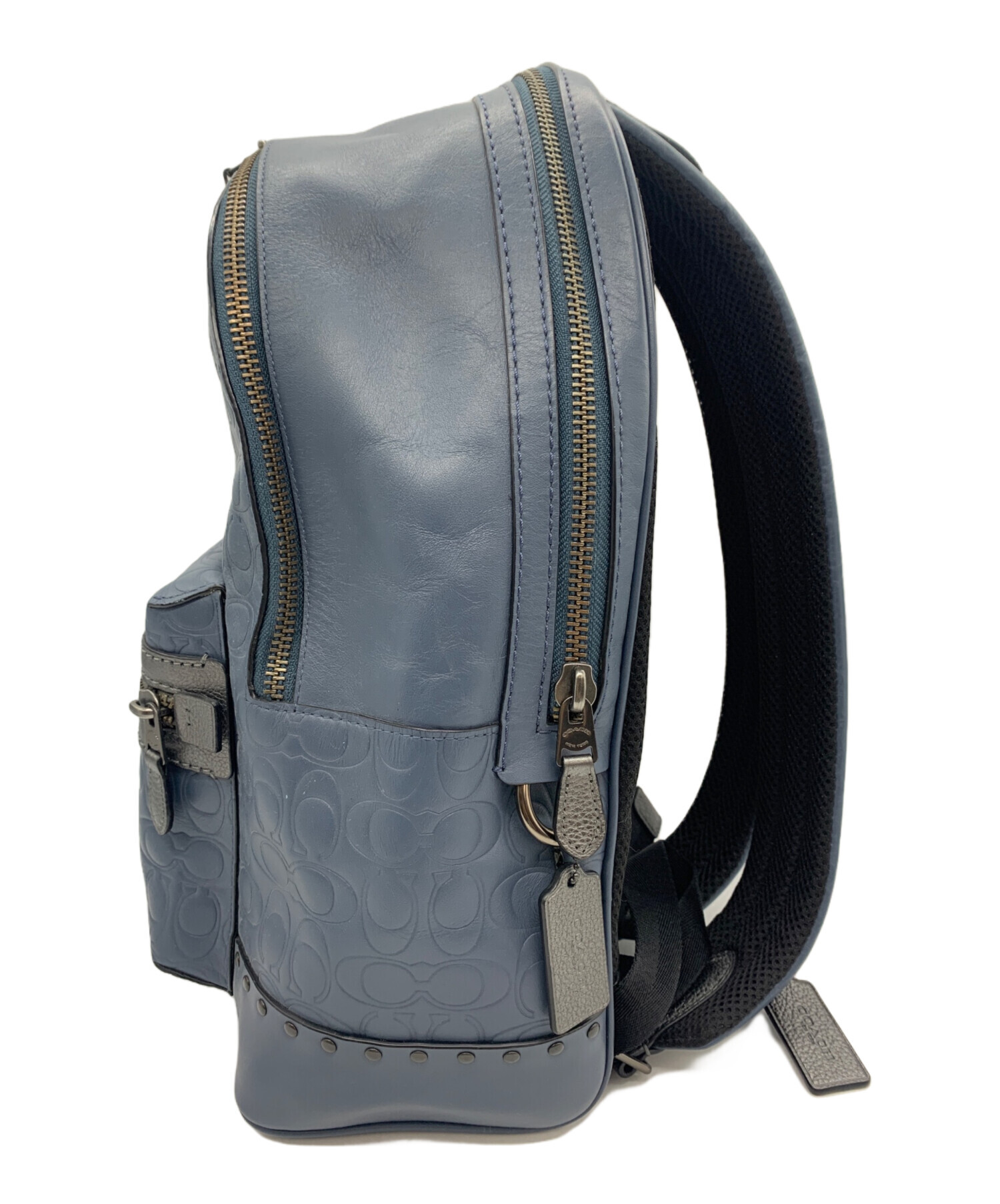 中古・古着通販】COACH (コーチ) シグネチャーバックパック ブルー