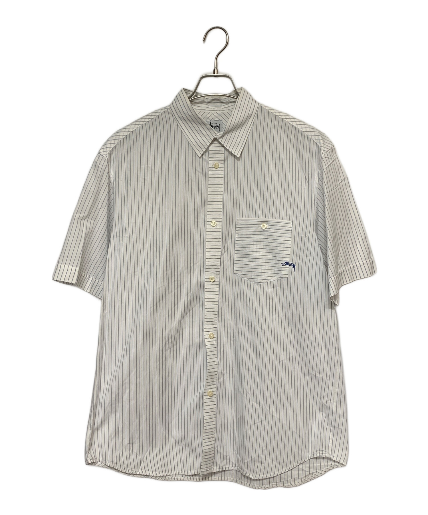 STUSSY ストライプシャツ 中古・古着通販】stussy (ステューシー) ストライプシャツ ホワイト