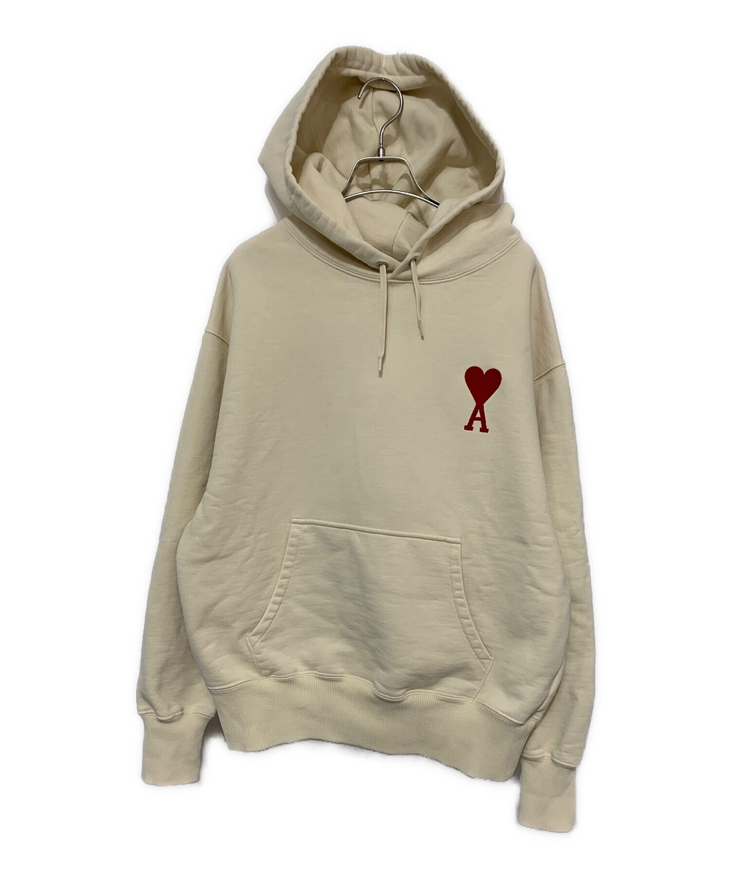 ami アミ パーカー XS ベージュ 【古着】【中古】【送料無料】 中古・古着通販】AMI PARIS (アミ パリ) AMI ロゴパーカー ベージュ