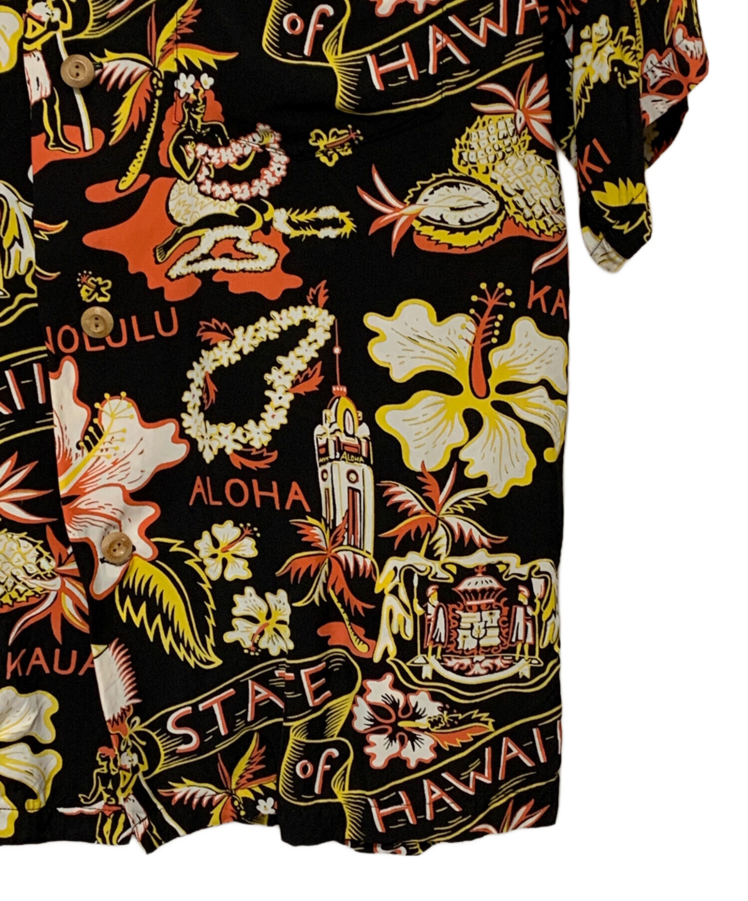 中古・古着通販】Sun Surf (サンサーフ) アロハシャツ ブラック サイズ