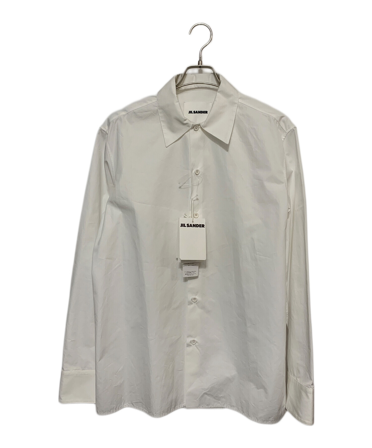 JIL SANDER ジルサンダー 19AW コットンポプリン ブラウスシャツ JSPP602306 ホワイト 36 JIL SANDER Cotton-poplin shirt | NET-A-PORTER