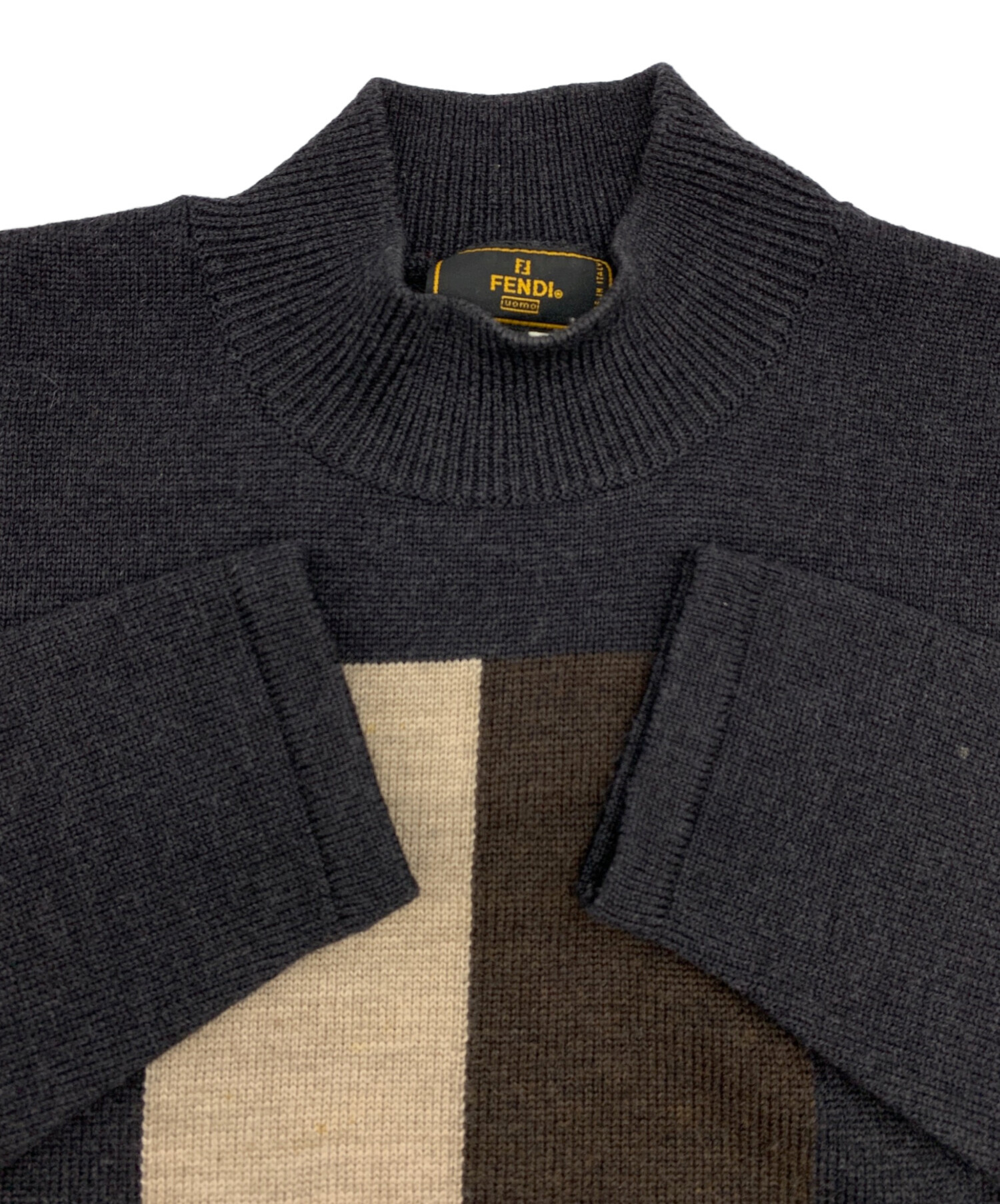 中古・古着通販】FENDI (フェンディ) 薄手ニット ネイビー サイズ:46