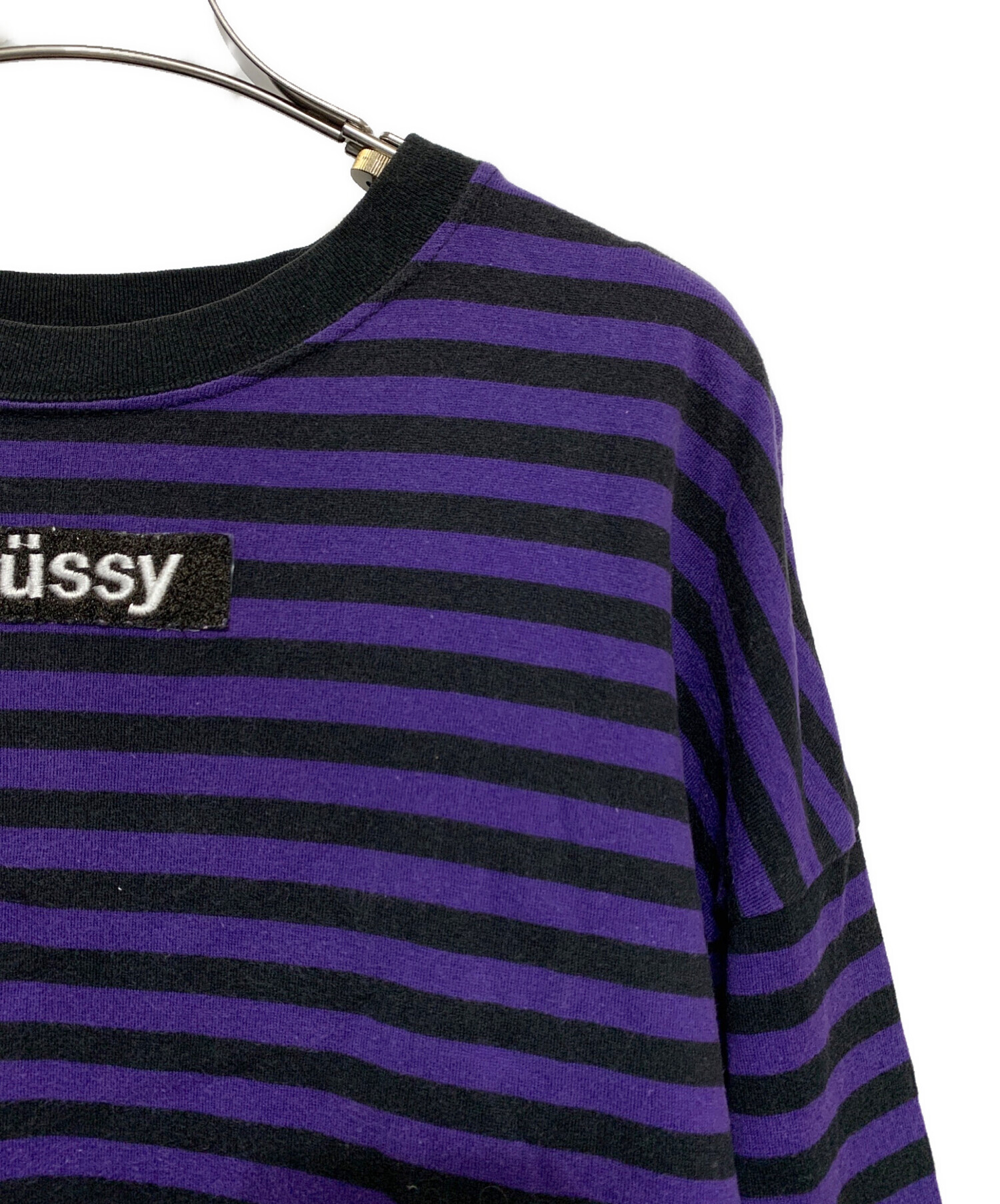 中古・古着通販】stussy (ステューシー) ボーダー ロンT パープル