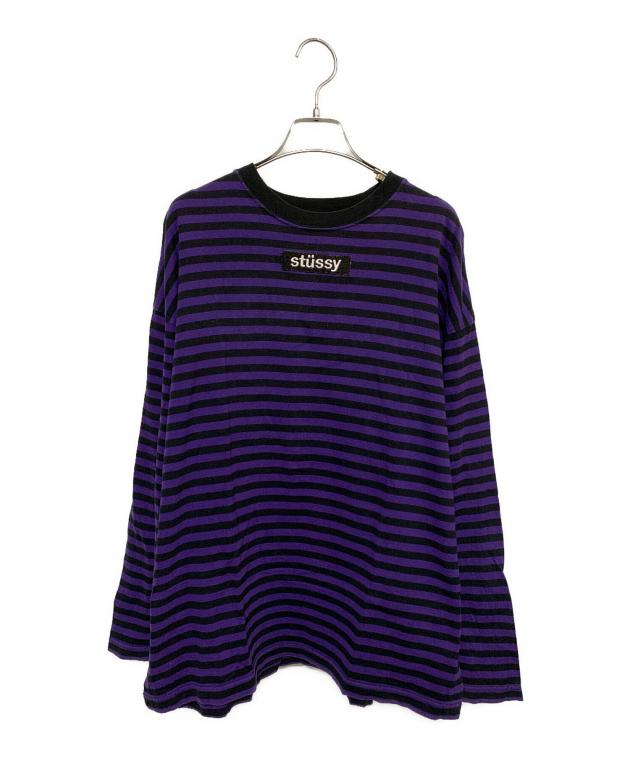 中古・古着通販】stussy (ステューシー) ボーダー ロンT パープル 