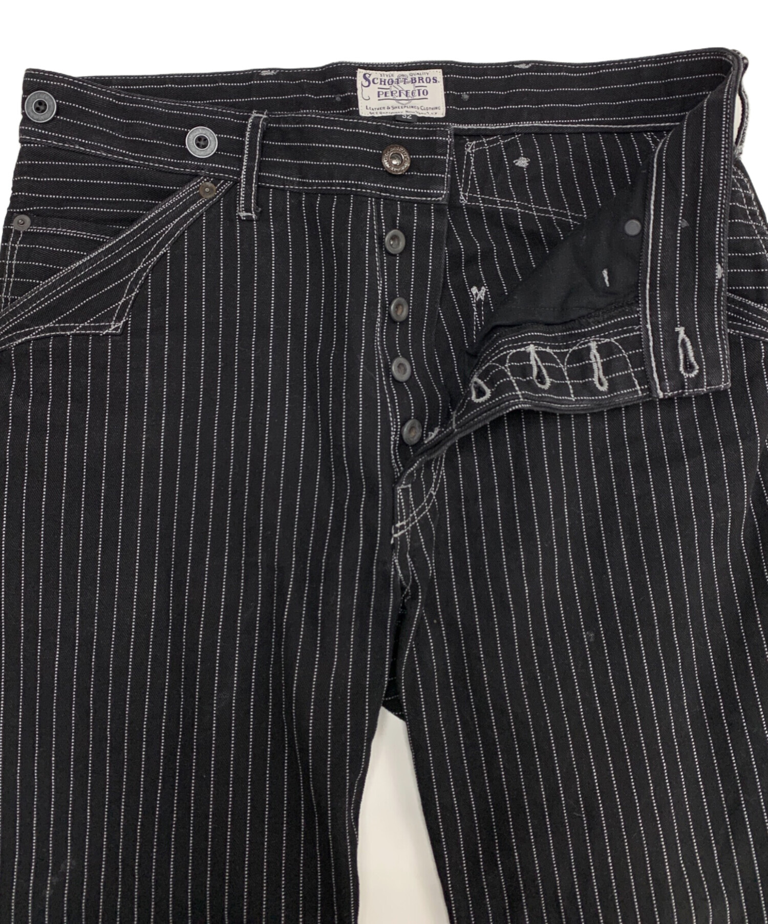 中古・古着通販】SCHOTT BROS. (ショット) ヒッコリーデニムパンツ 
