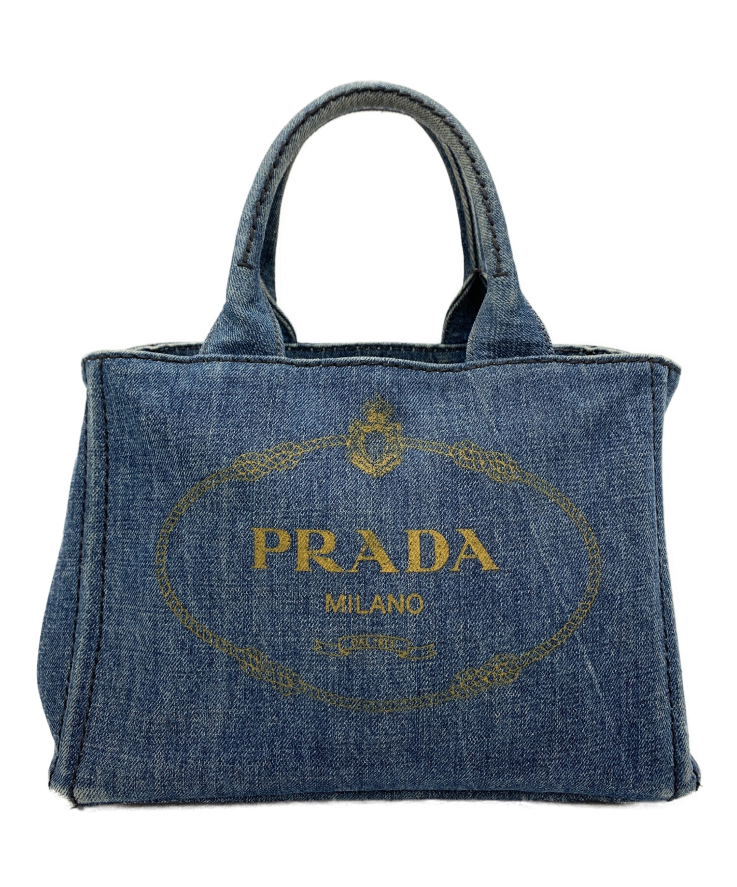 中古・古着通販】PRADA (プラダ) カナパデニムハンドバッグ インディゴ