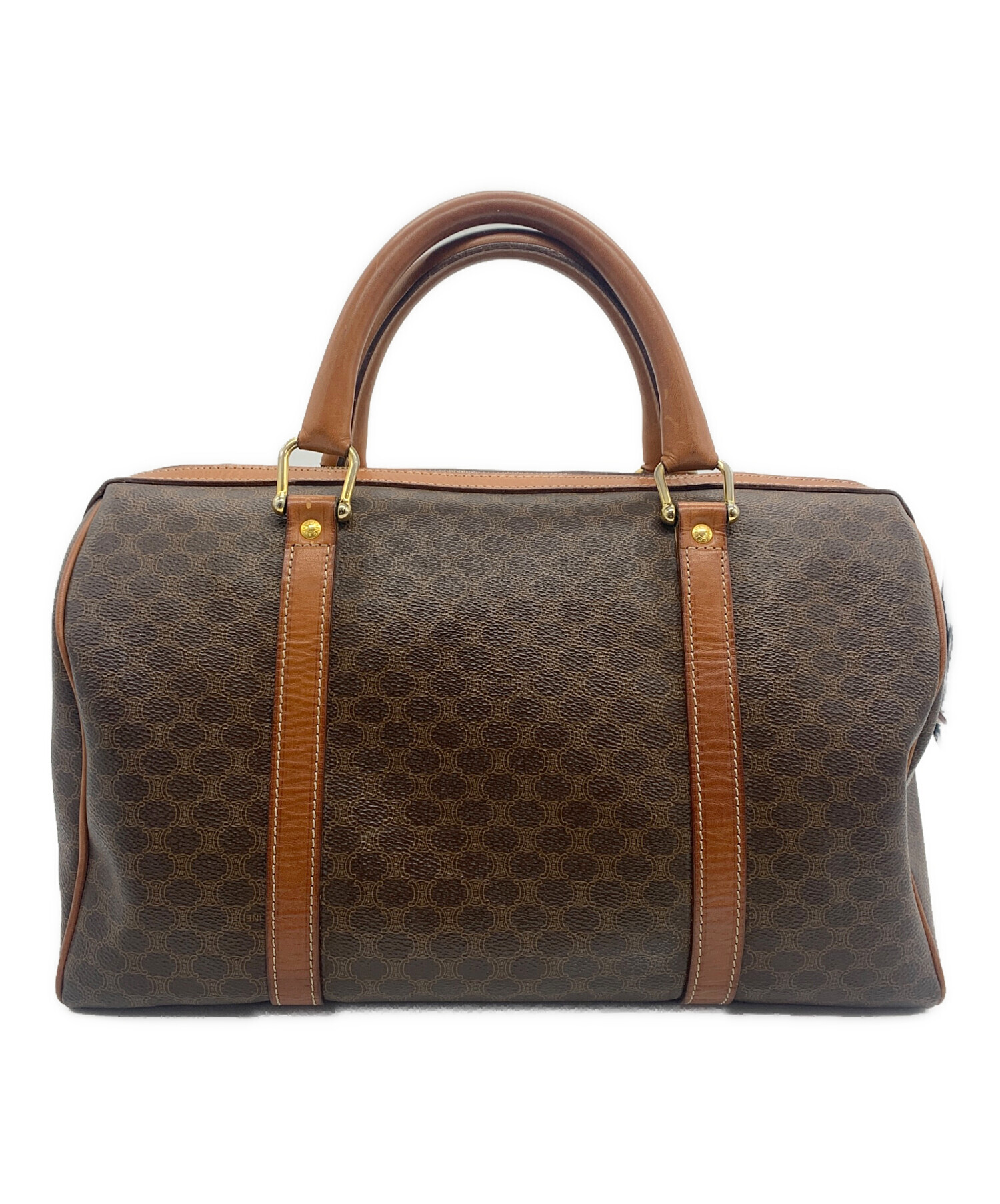 セリーヌ CELINE マカダム柄 ボストンバッグ ブラウン 中古品 中古・古着通販】CELINE (セリーヌ) マカダム柄ボストンバッグ