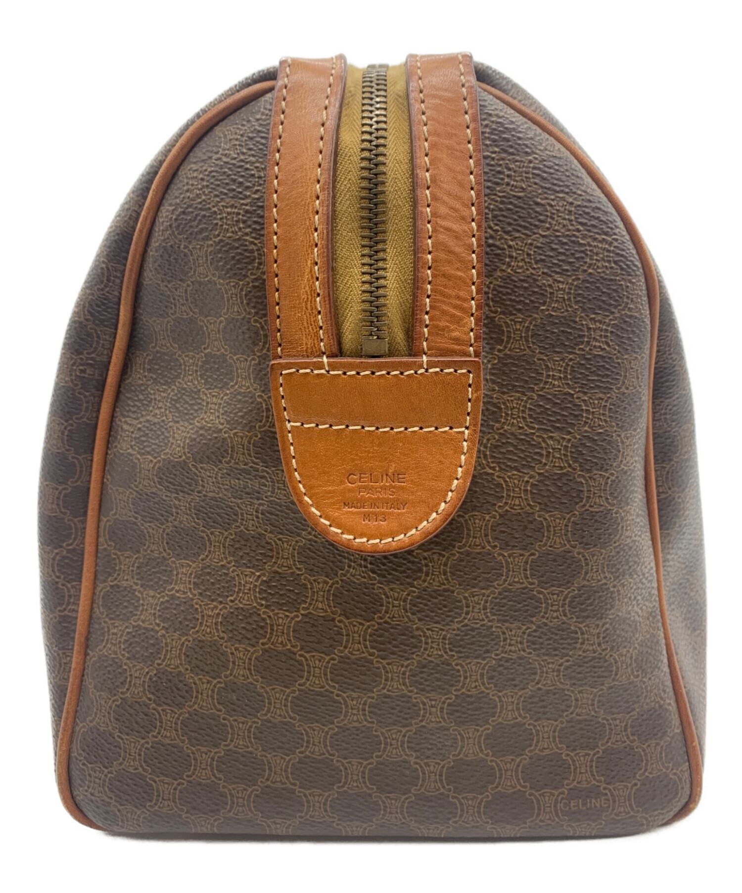 CELINE マカダム柄 大容量 ボストンバッグ ブラウン 中古・古着通販】CELINE (セリーヌ) マカダム柄ボストンバッグ