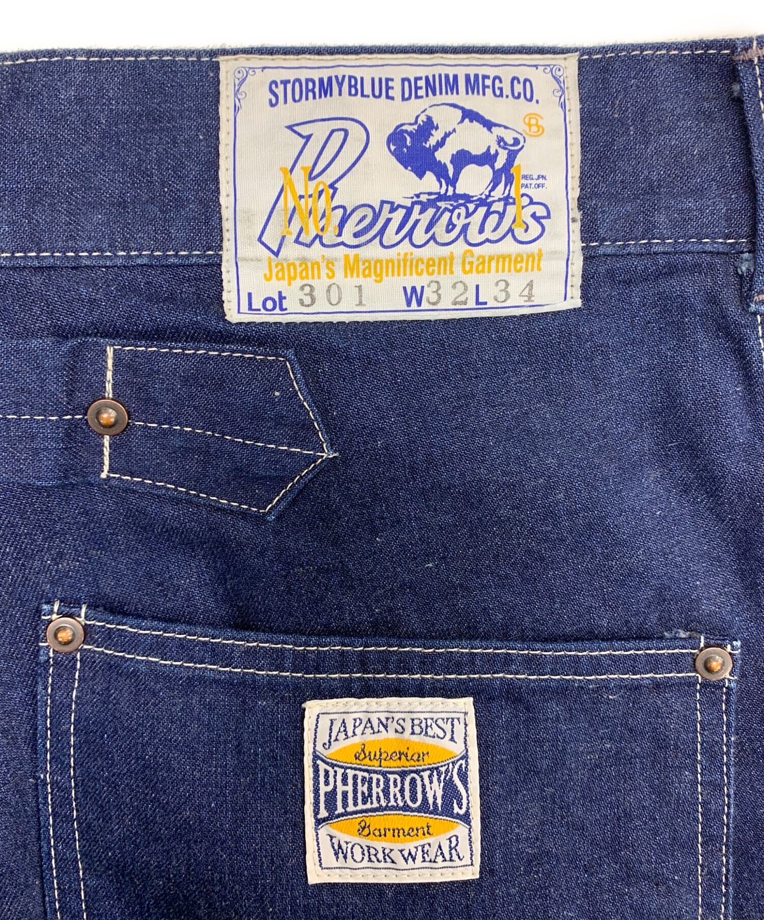 Pherrow's デニム　サマー　スラックス 日本製　新品タグ付き 中古・古着通販】PHERROW'S (フェローズ) デニムパンツ インディゴ