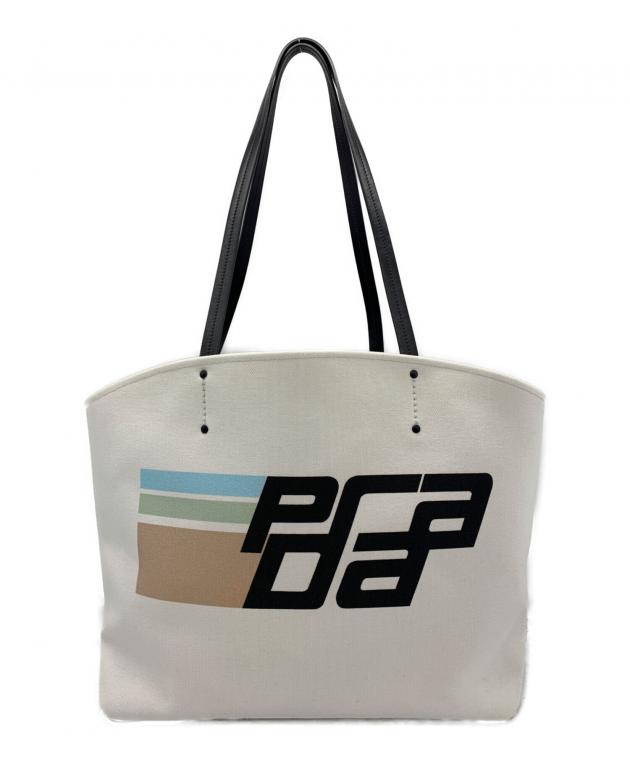 PRADA　トート　ジャンク品 中古・古着通販】PRADA (プラダ) レーシングロゴトートバッグ ホワイト