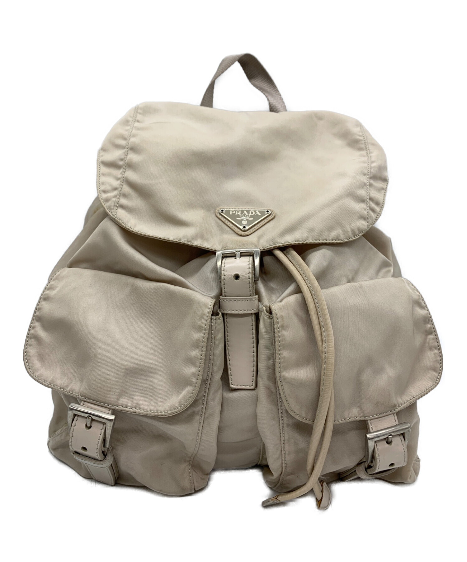 中古・古着通販】PRADA (プラダ) ナイロンリュック ベージュ｜ブランド