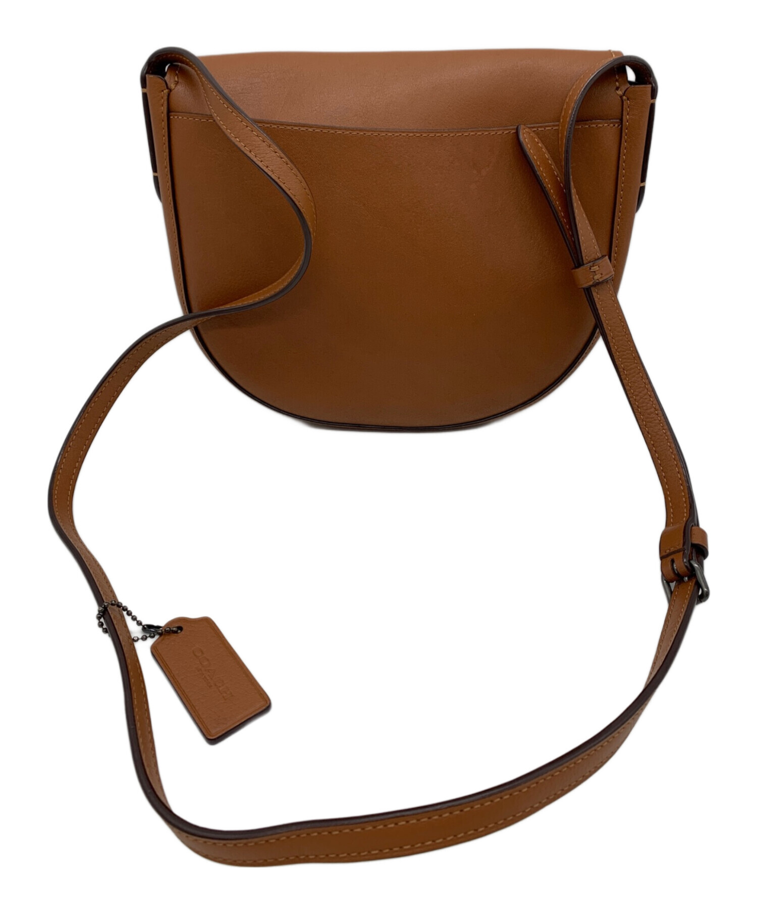 ショルダーバッグ　傷あり 中古・古着通販】COACH (コーチ) ロゴレザーショルダーバッグ ブラウン