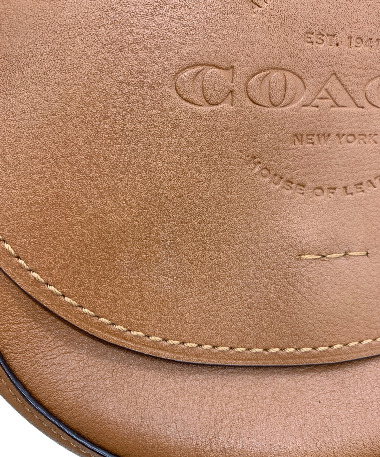 ショルダーバッグ　傷あり 中古・古着通販】COACH (コーチ) ロゴレザーショルダーバッグ ブラウン