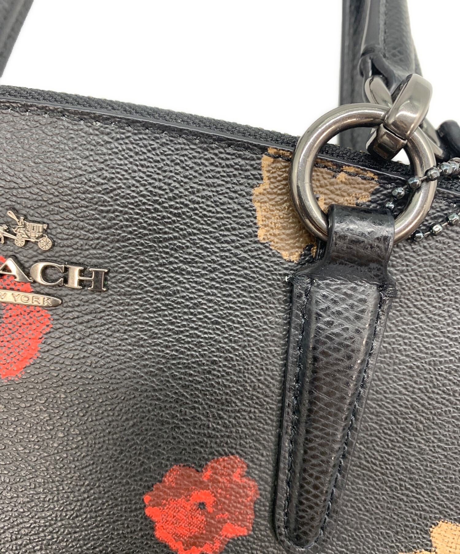 COACH 2way ハンドバッグ フローラル エンブロイダリー テリ 美品 中古・古着通販】COACH (コーチ) フローラル 2way ハンドバッグ