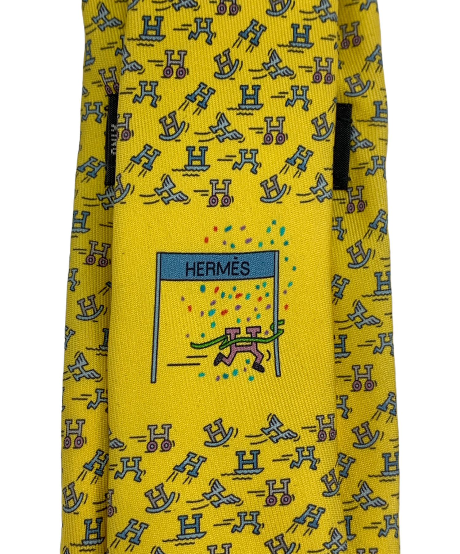 中古・古着通販】HERMES (エルメス) シルクネクタイ イエロー サイズ