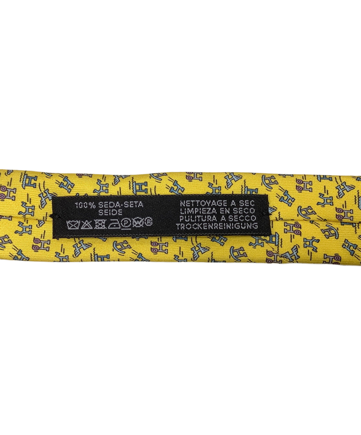 中古・古着通販】HERMES (エルメス) シルクネクタイ イエロー サイズ