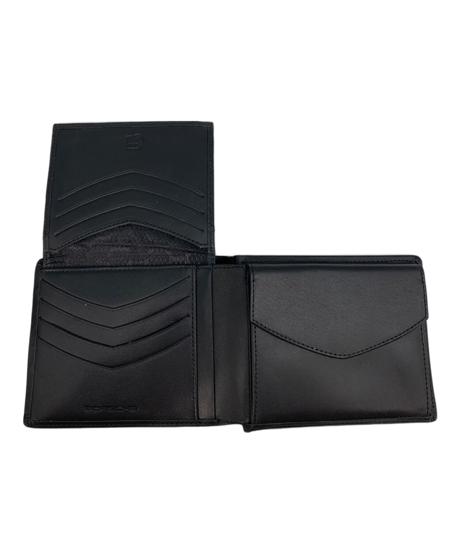 中古・古着通販】PORSCHE (ポルシェ) 2つ折り財布 ブラック 未使用品