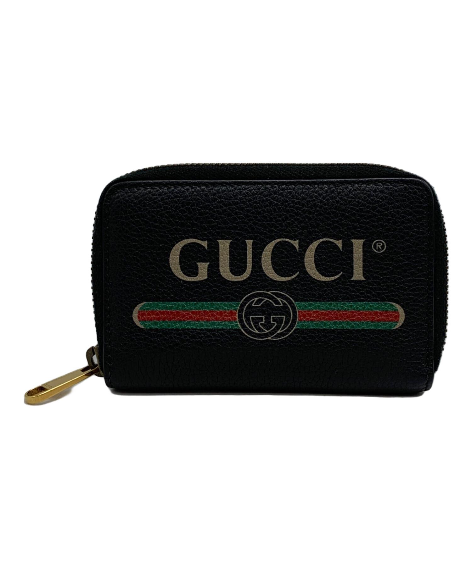 【未使用級】GUCCI ロゴ ケース ブラック プリント 箱付き グッチ 中古・古着通販】GUCCI (グッチ) ロゴプリントレザーコインケース