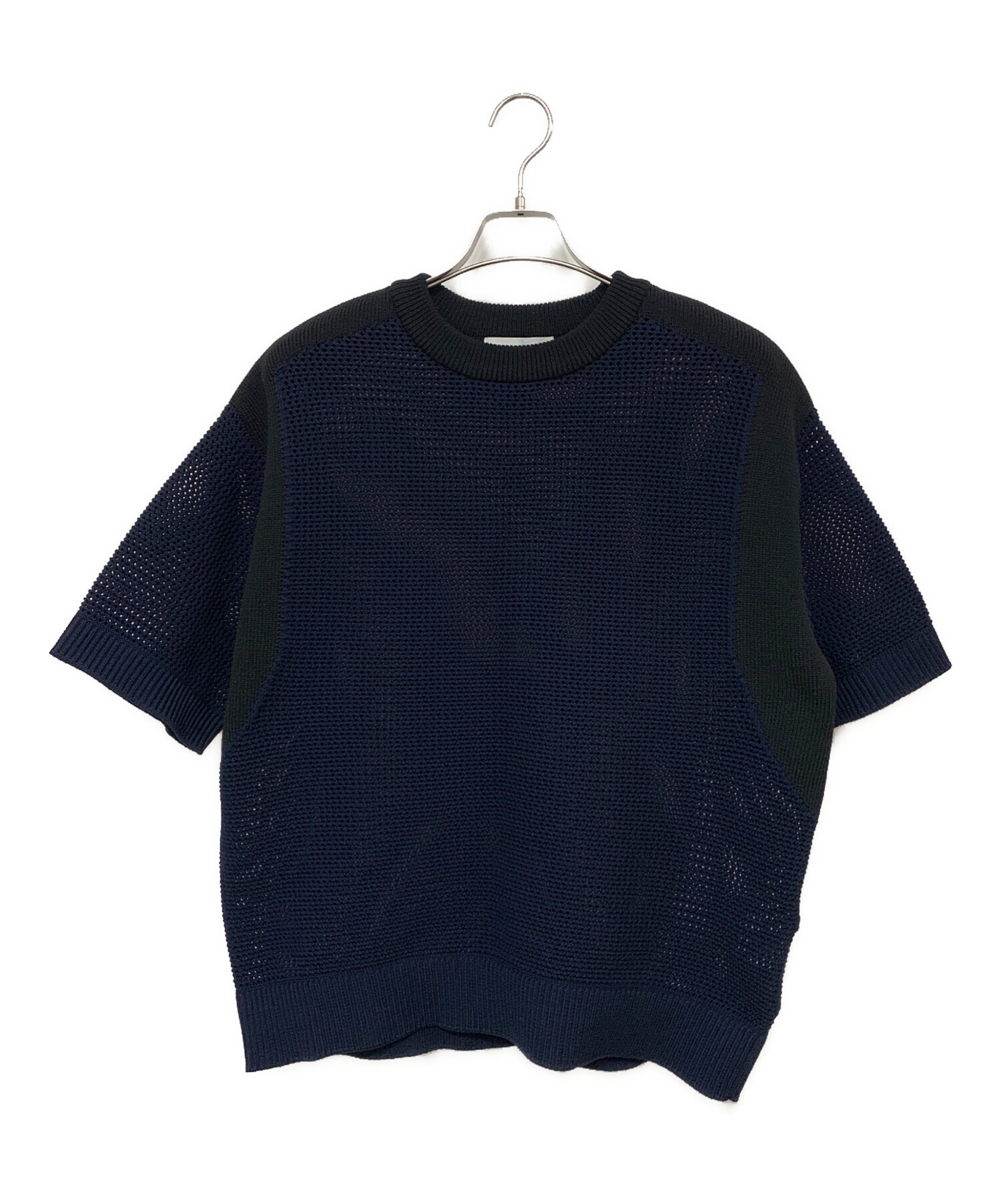 中古・古着通販】CULLNI (クルニ) Bi Color Mesh Knit ネイビー
