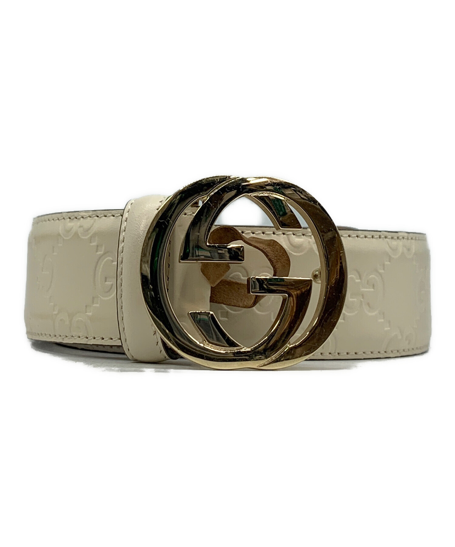 【良品】GUCCI グッチ ベルト インターロッキングG シェリーライン 中古・古着通販】GUCCI (グッチ) インターロッキングG レザーベルト
