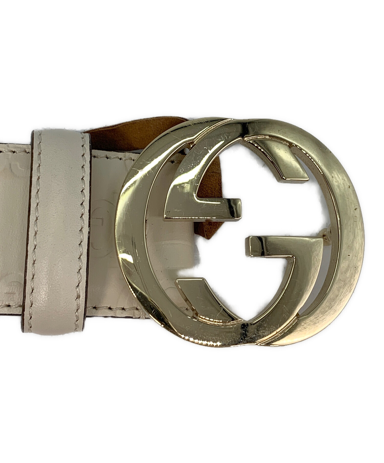 中古・古着通販】GUCCI (グッチ) インターロッキングG レザーベルト