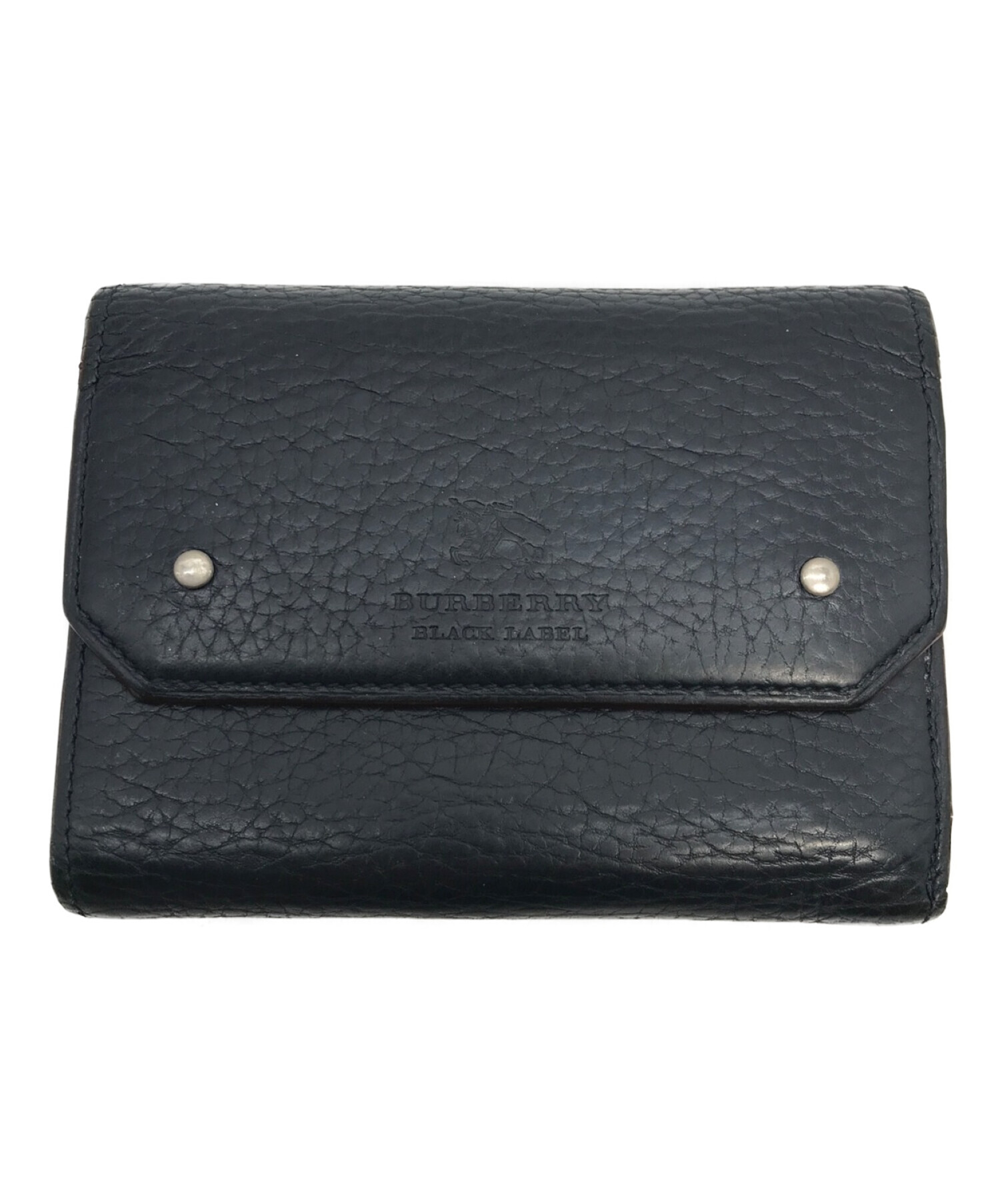 即日発送/写真追加可能】BURBERRY ブラック 三つ折り財布 バーバリー 3