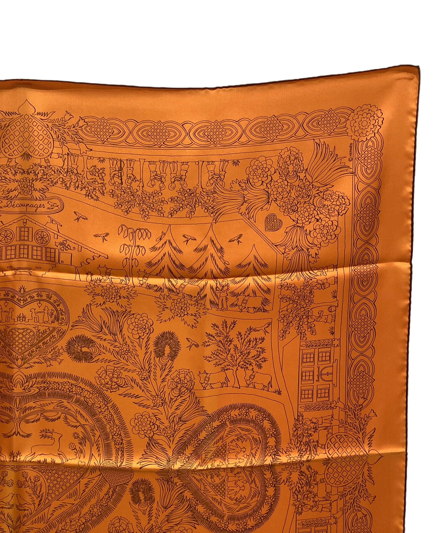 中古・古着通販】HERMES (エルメス) シルクスカーフ オレンジ