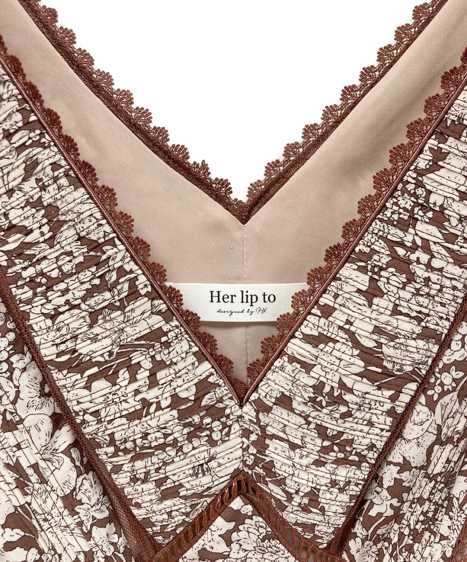 中古・古着通販】Her lip to (ハーリップトゥ) レーストリムフローラル  