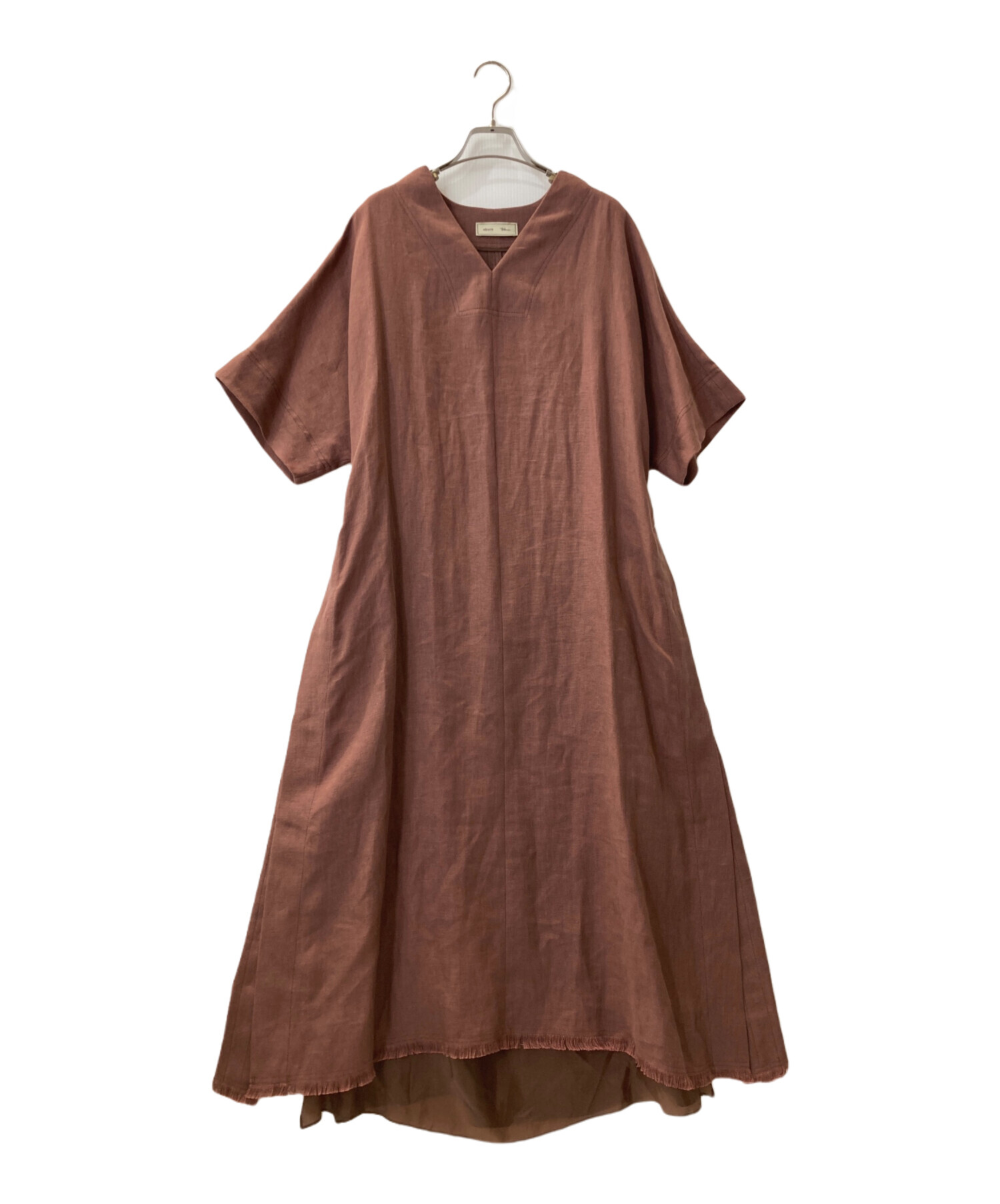 中古・古着通販】ebure (エブール) リネンワンピース ブラウン サイズ