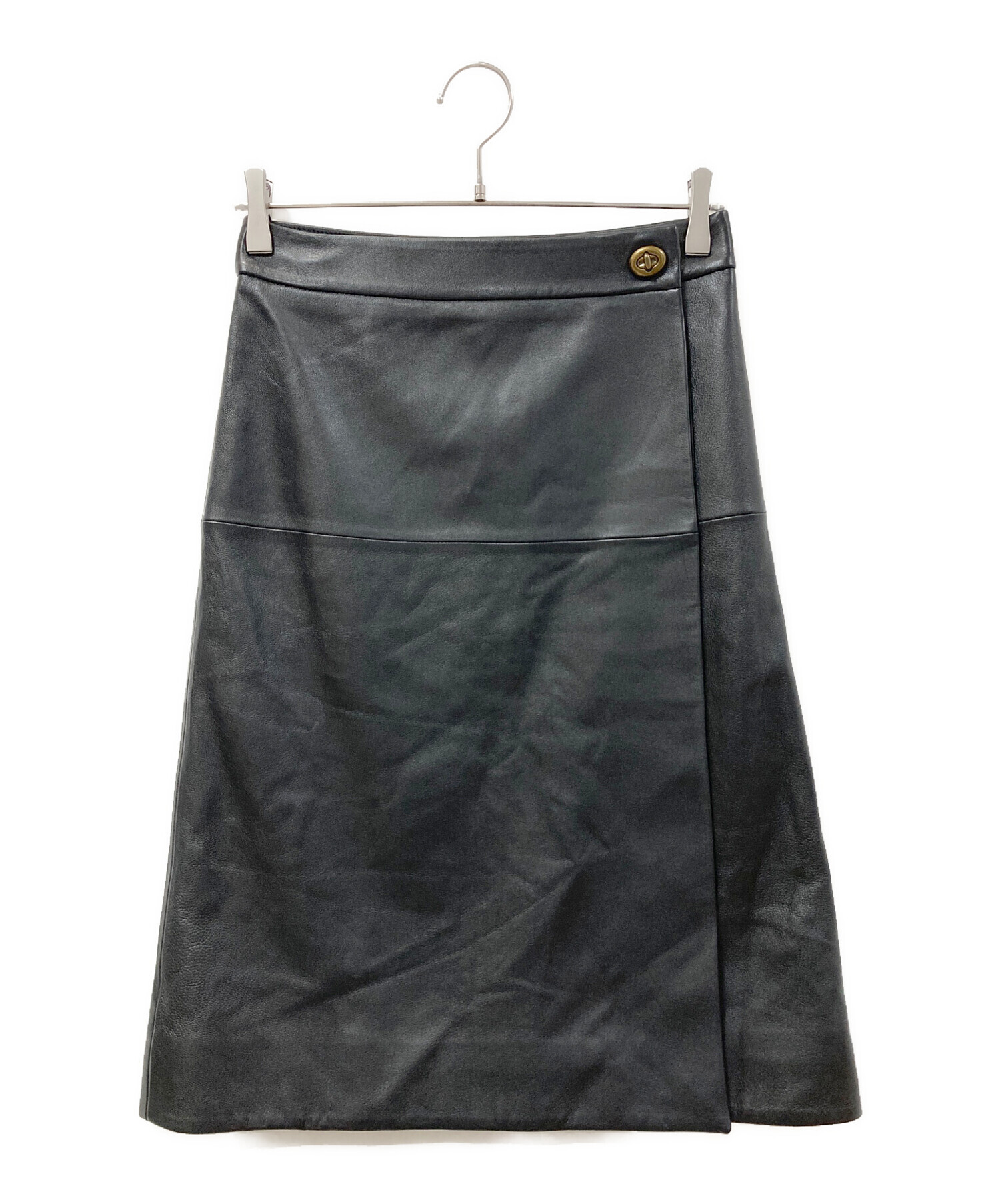 中古・古着通販】COACH (コーチ) ターンロックレザースカート ブラック  