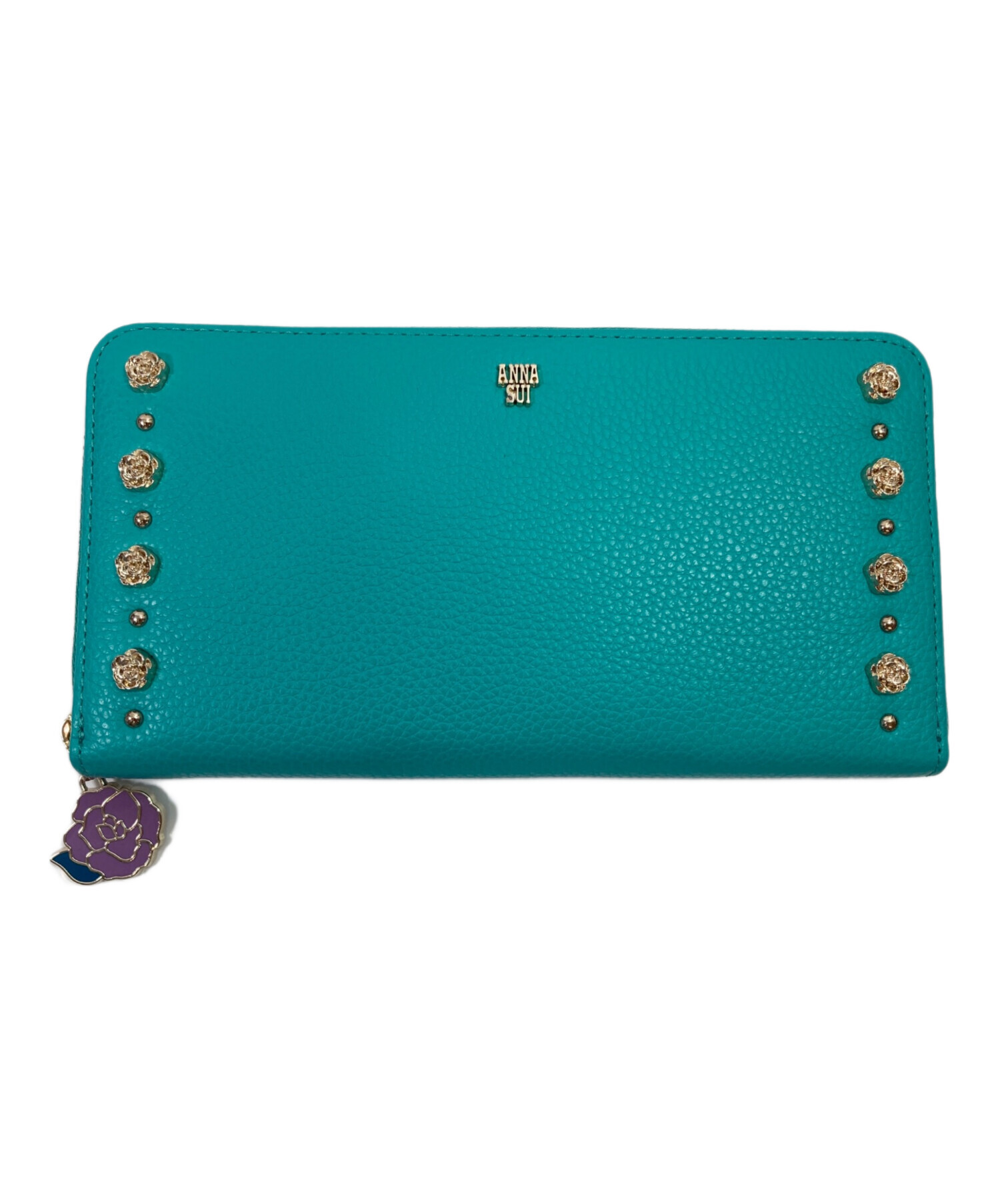 新品 アナスイ 長財布 ラウンドファスナー ターコイズ ターコイズ