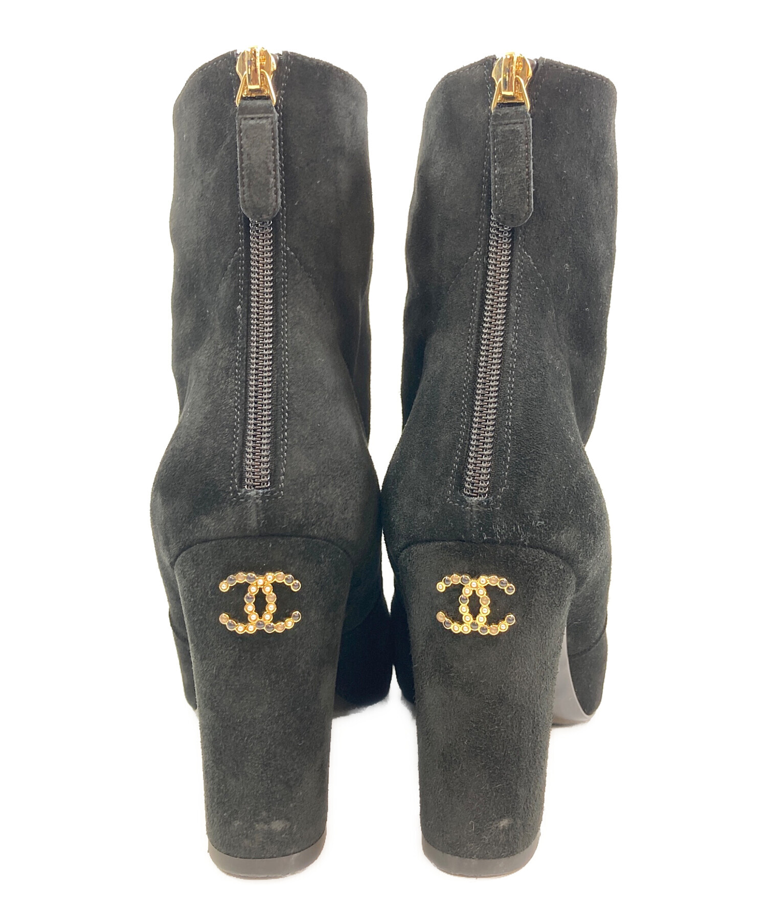 中古・古着通販】CHANEL (シャネル) ブーツ ブラック サイズ:37 1/2