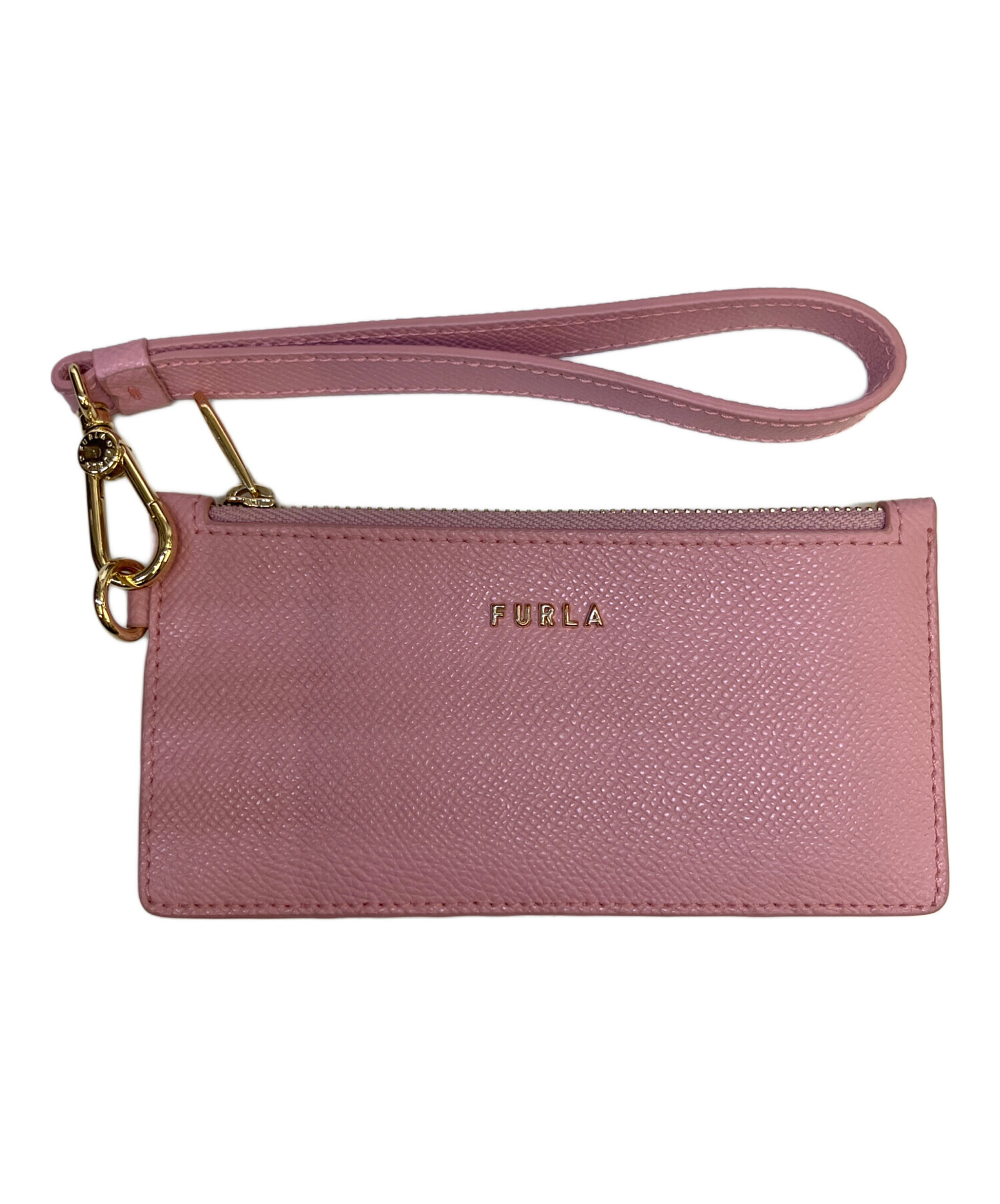 中古・古着通販】FURLA (フルラ) ストラップ付きカードケース ピンク 