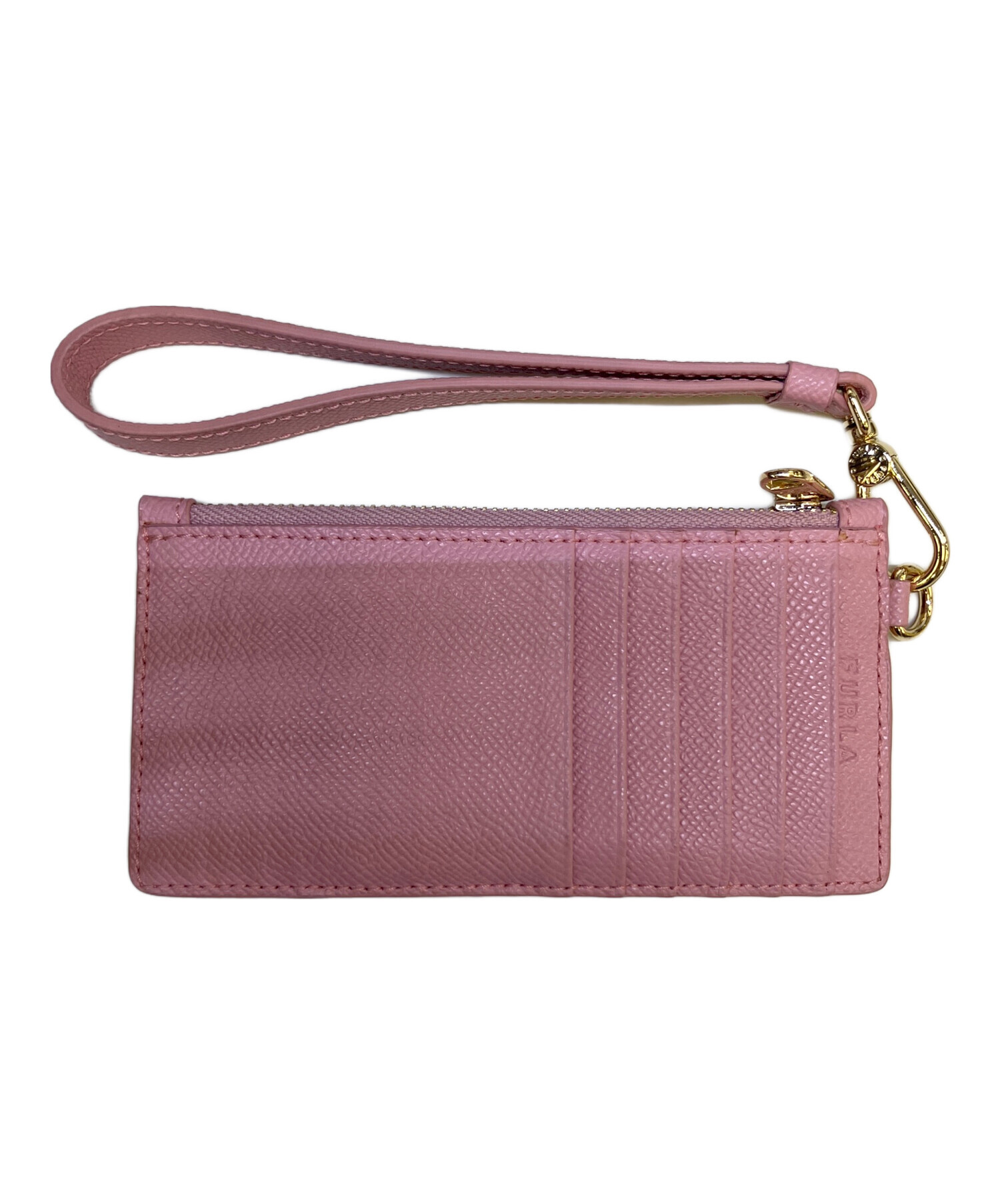 中古・古着通販】FURLA (フルラ) ストラップ付きカードケース ピンク 